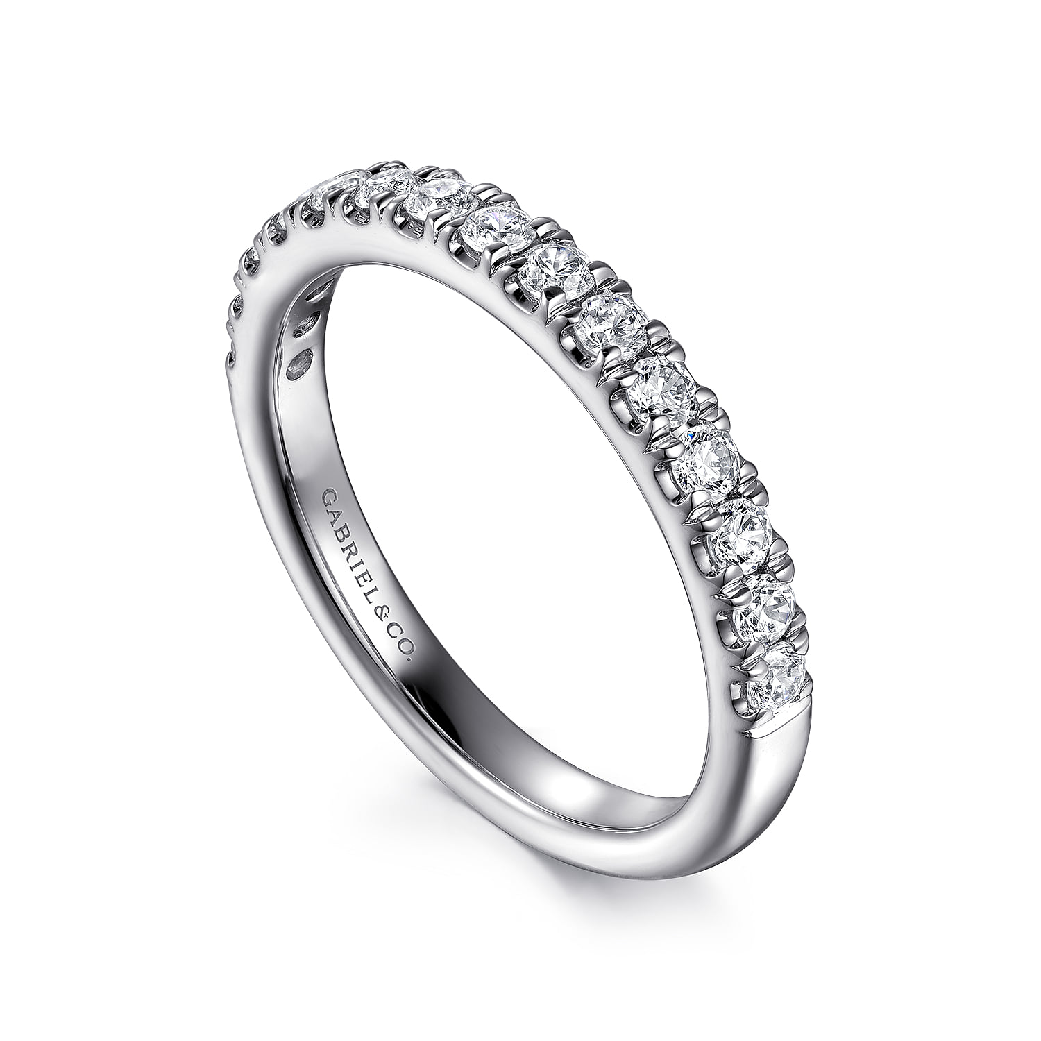 Diamond Matching Wedding Band in 14K White Gold, photograph 3