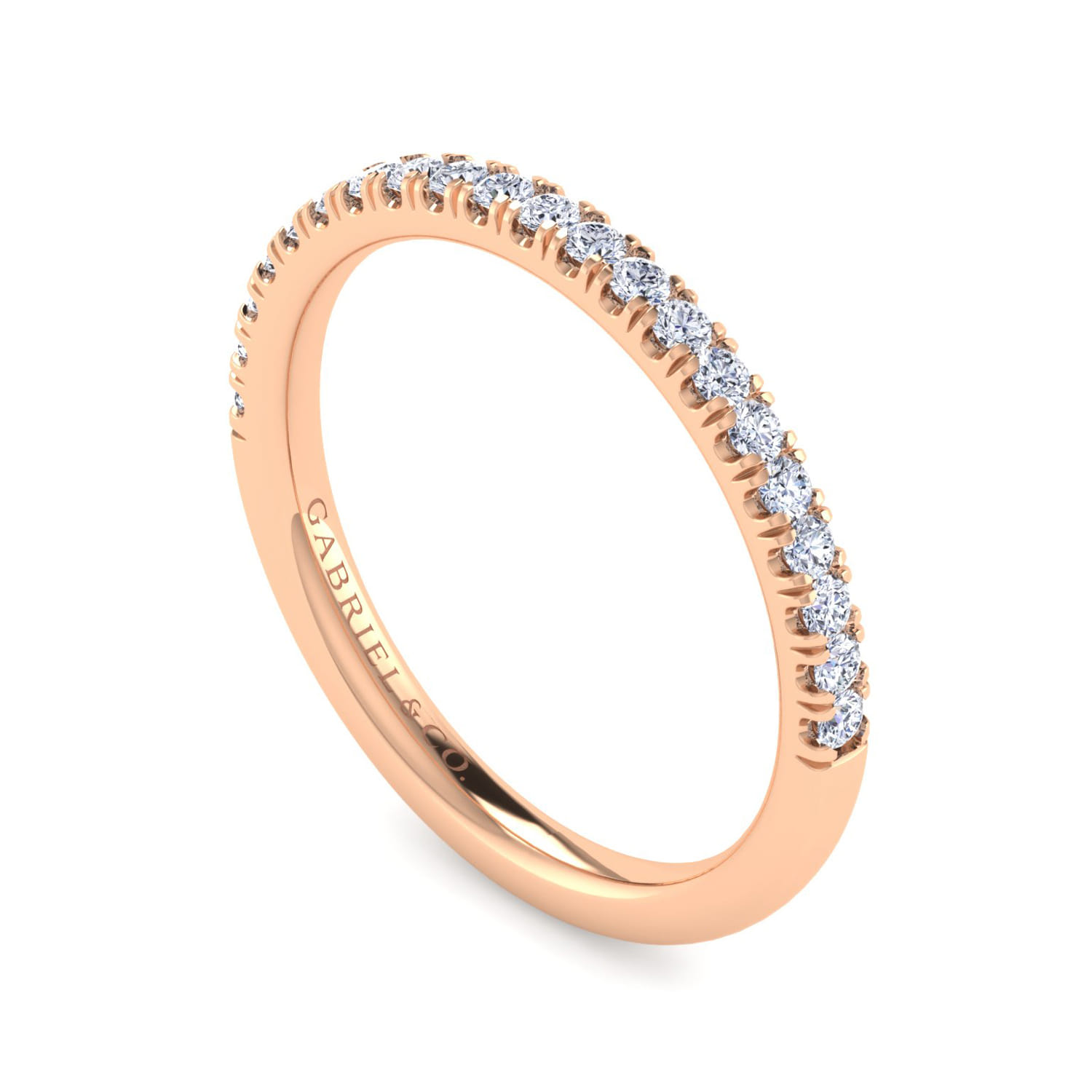 Diamond Matching Wedding Band in 14K Rose Gold, photograph 3