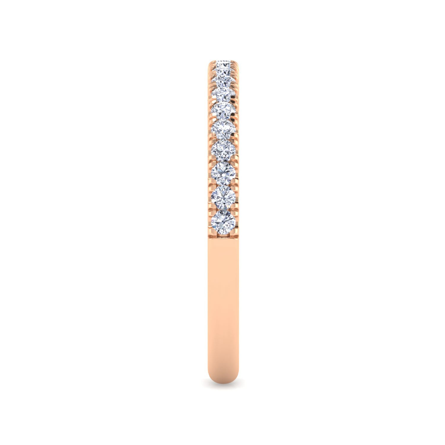Diamond Matching Wedding Band in 14K Rose Gold, photograph 4
