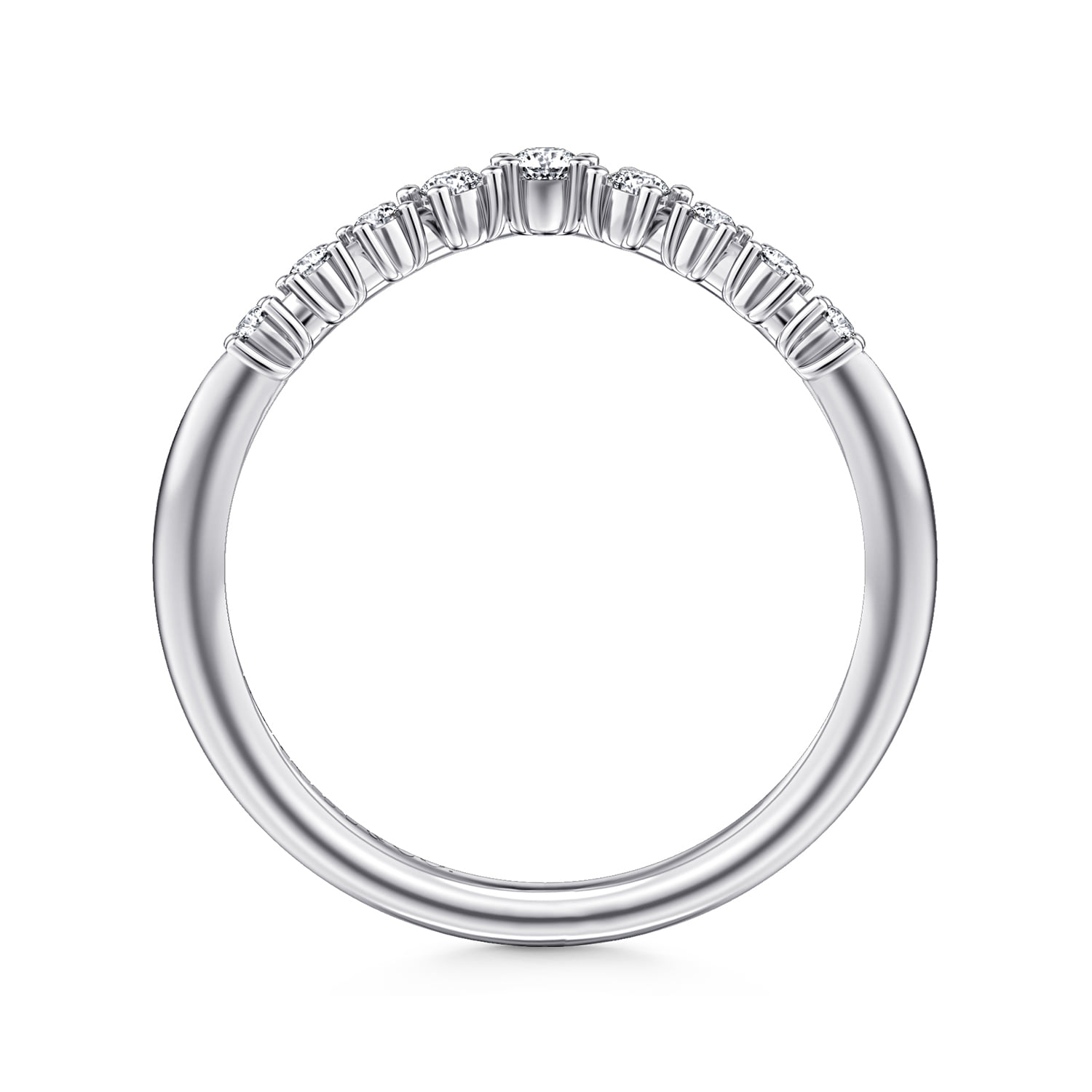Diamond Matching Wedding Band in 14K White Gold, photograph 2