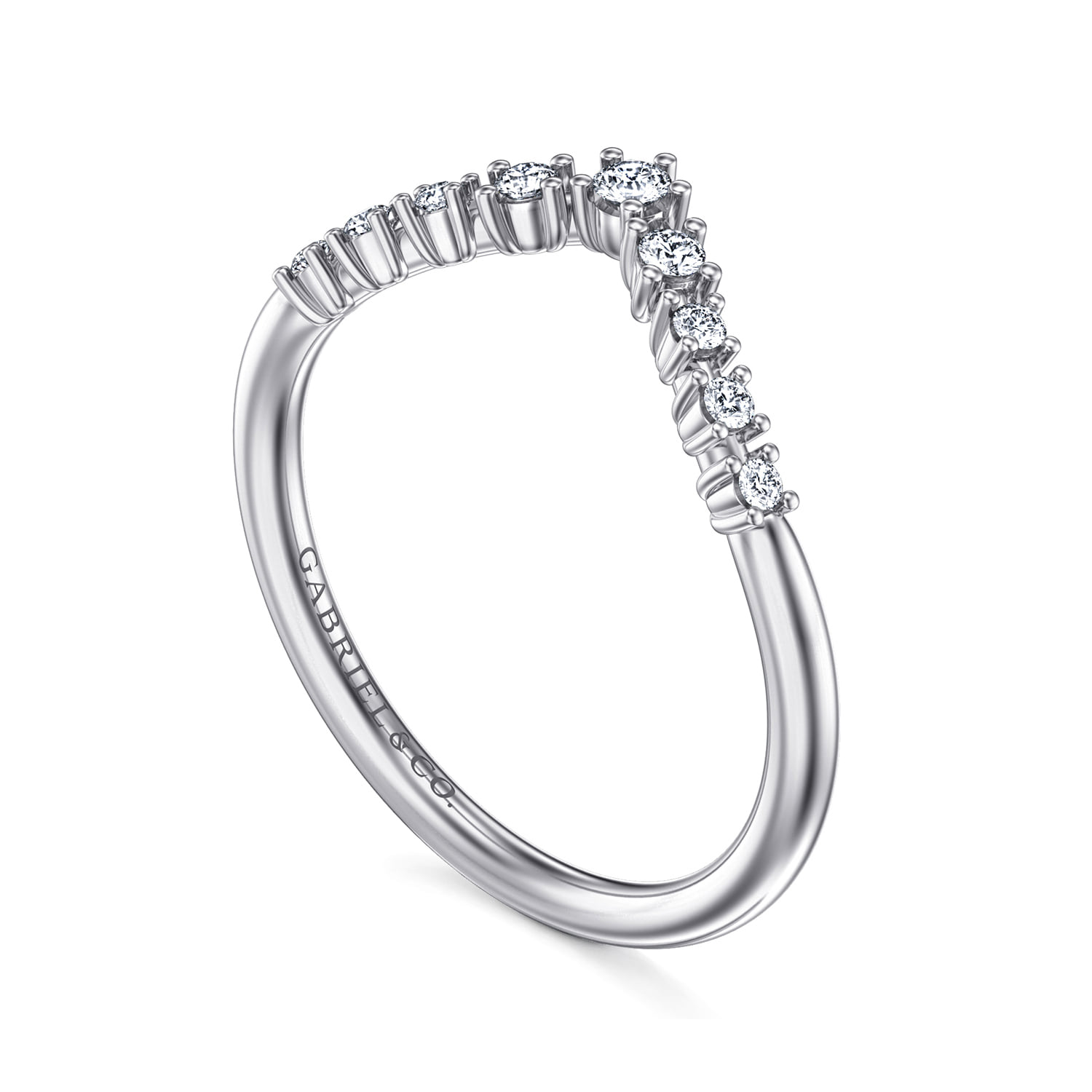 Diamond Matching Wedding Band in 14K White Gold, photograph 3