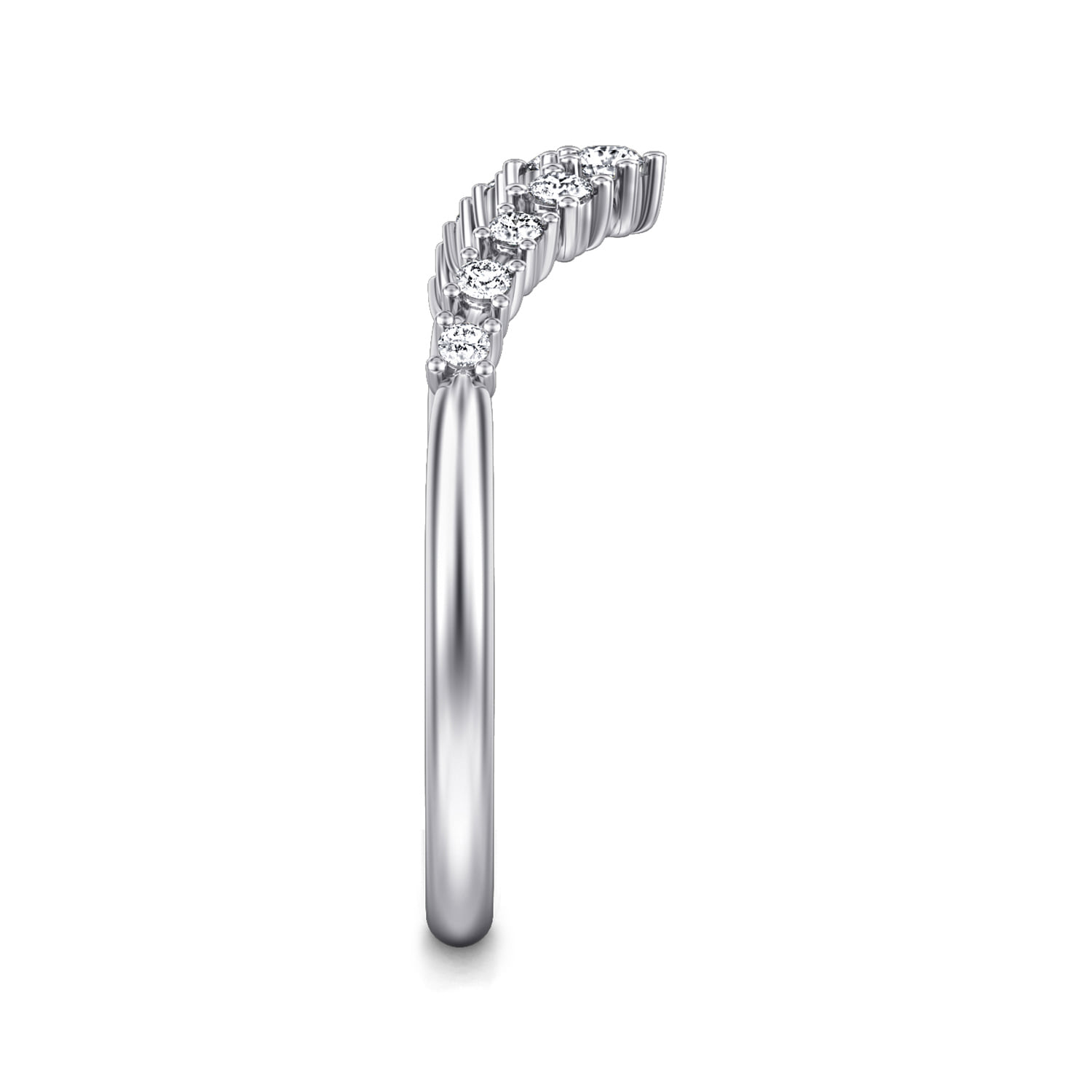 Diamond Matching Wedding Band in 14K White Gold, photograph 4