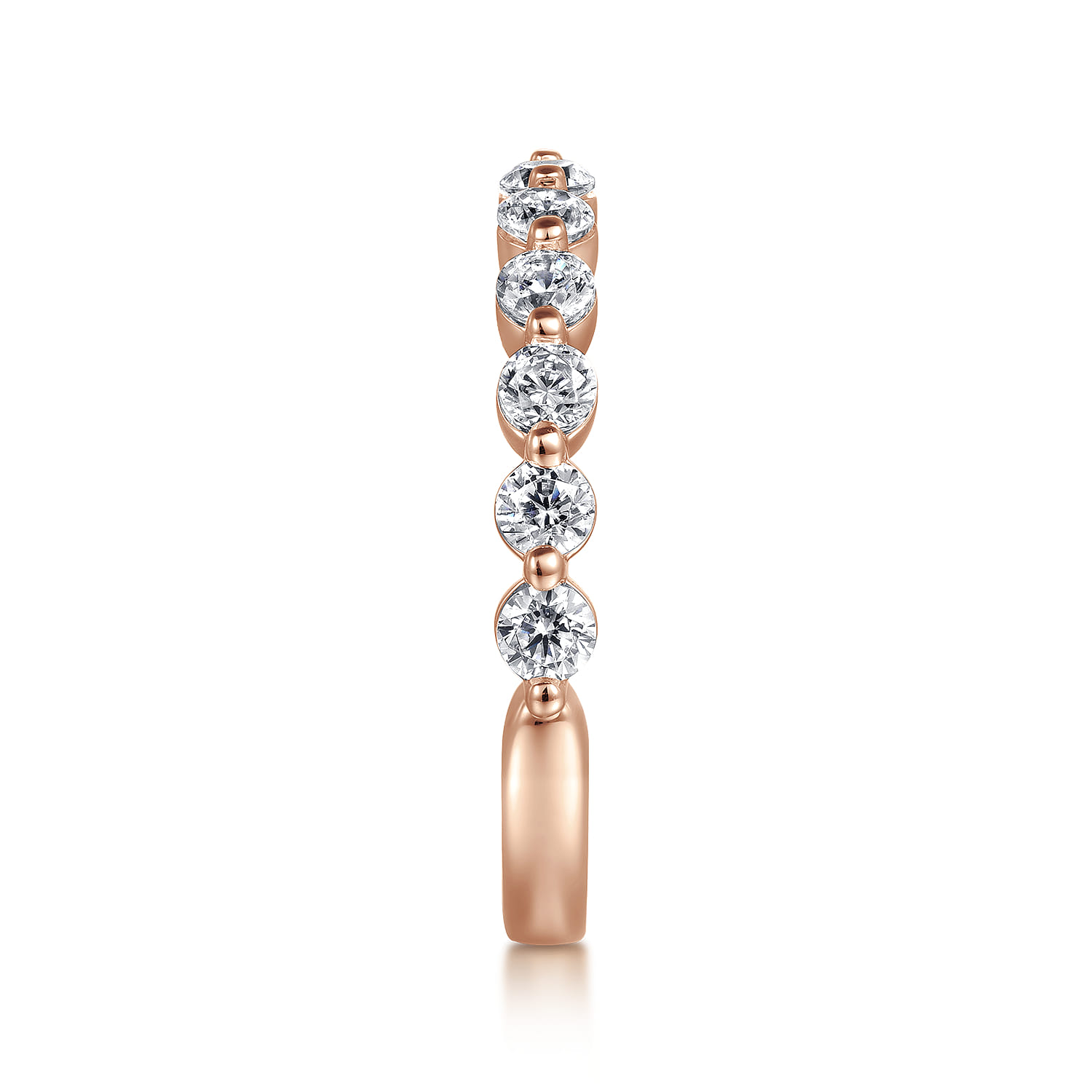 Diamond Matching Wedding Band in 14K Rose Gold, photograph 4