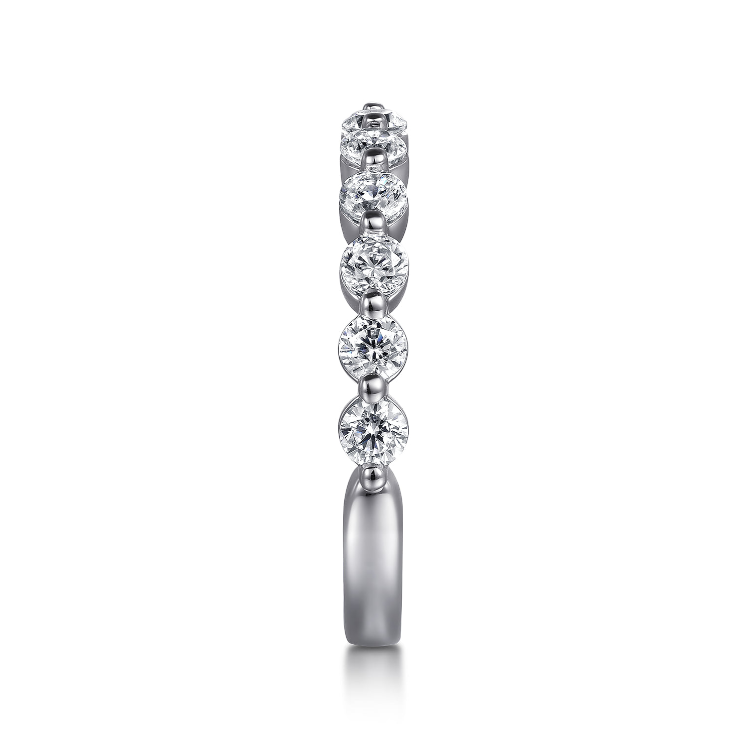 Diamond Matching Wedding Band in 14K White Gold, photograph 4