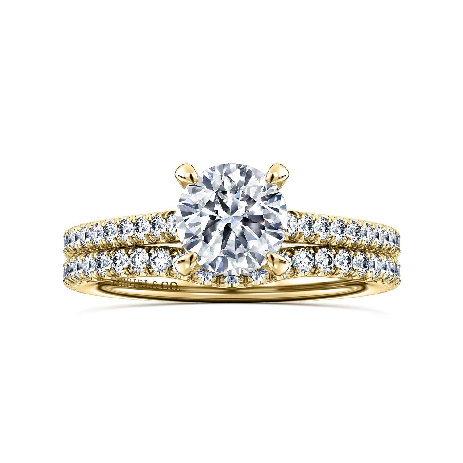 Diamond Matching Wedding Band in 14K Yellow Gold, photograph 4