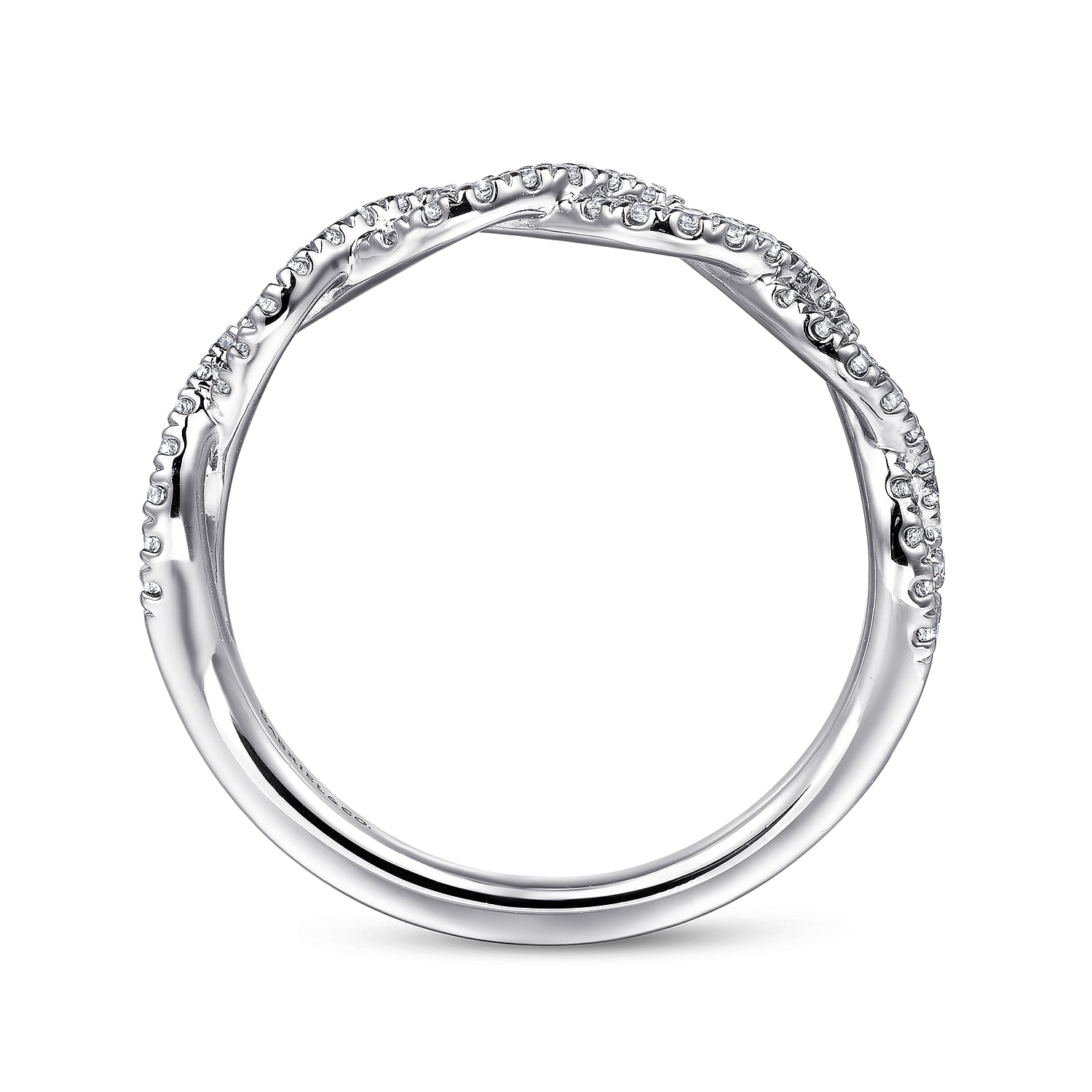 Diamond Wedding Band in 14K White Gold, photograph 2