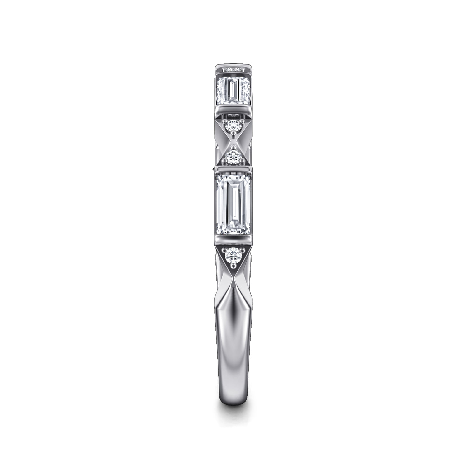 Diamond Matching Wedding Band in 14K White Gold, photograph 4