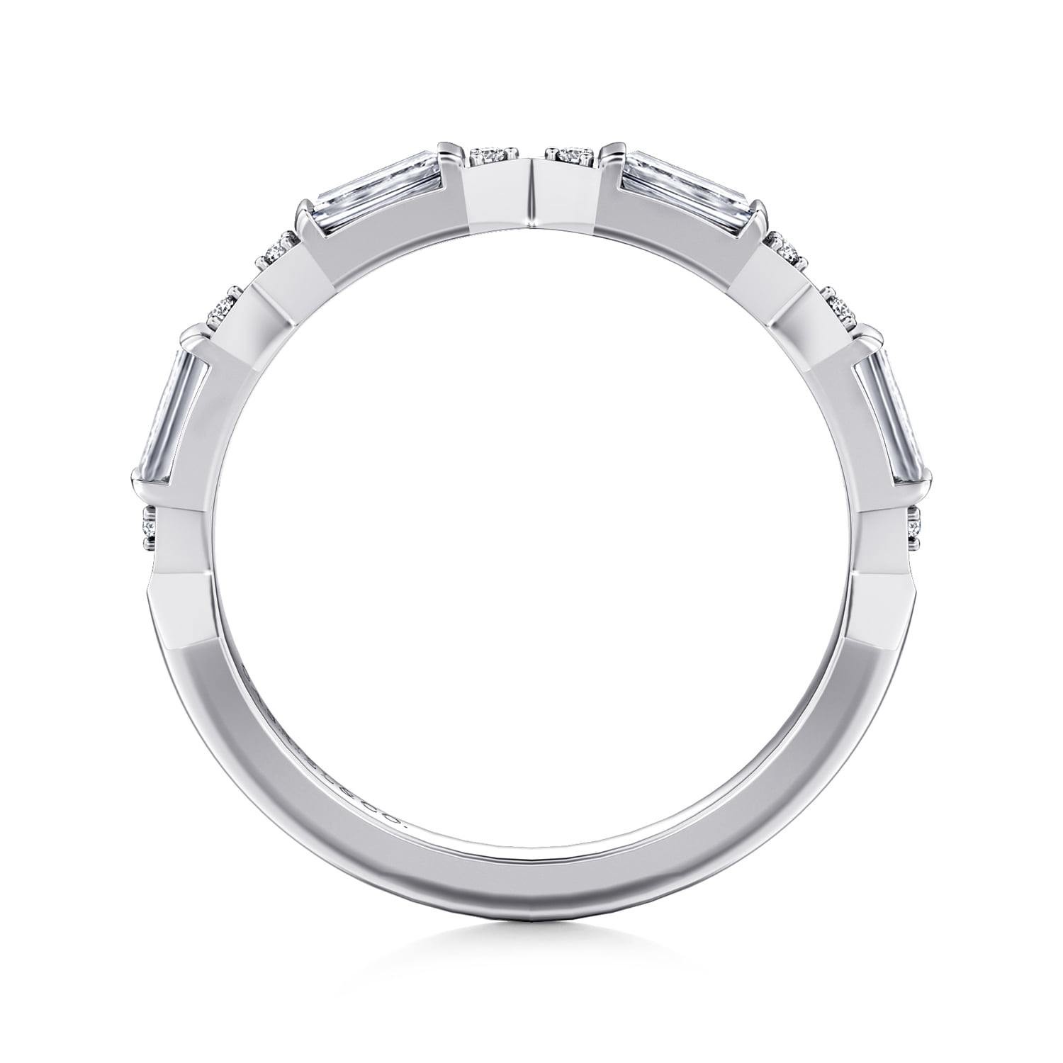 Diamond Matching Wedding Band in 14K White Gold, photograph 2