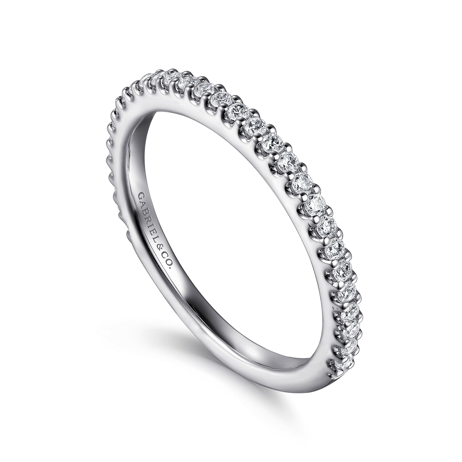 Diamond Matching Wedding Band in 14K White Gold, photograph 3