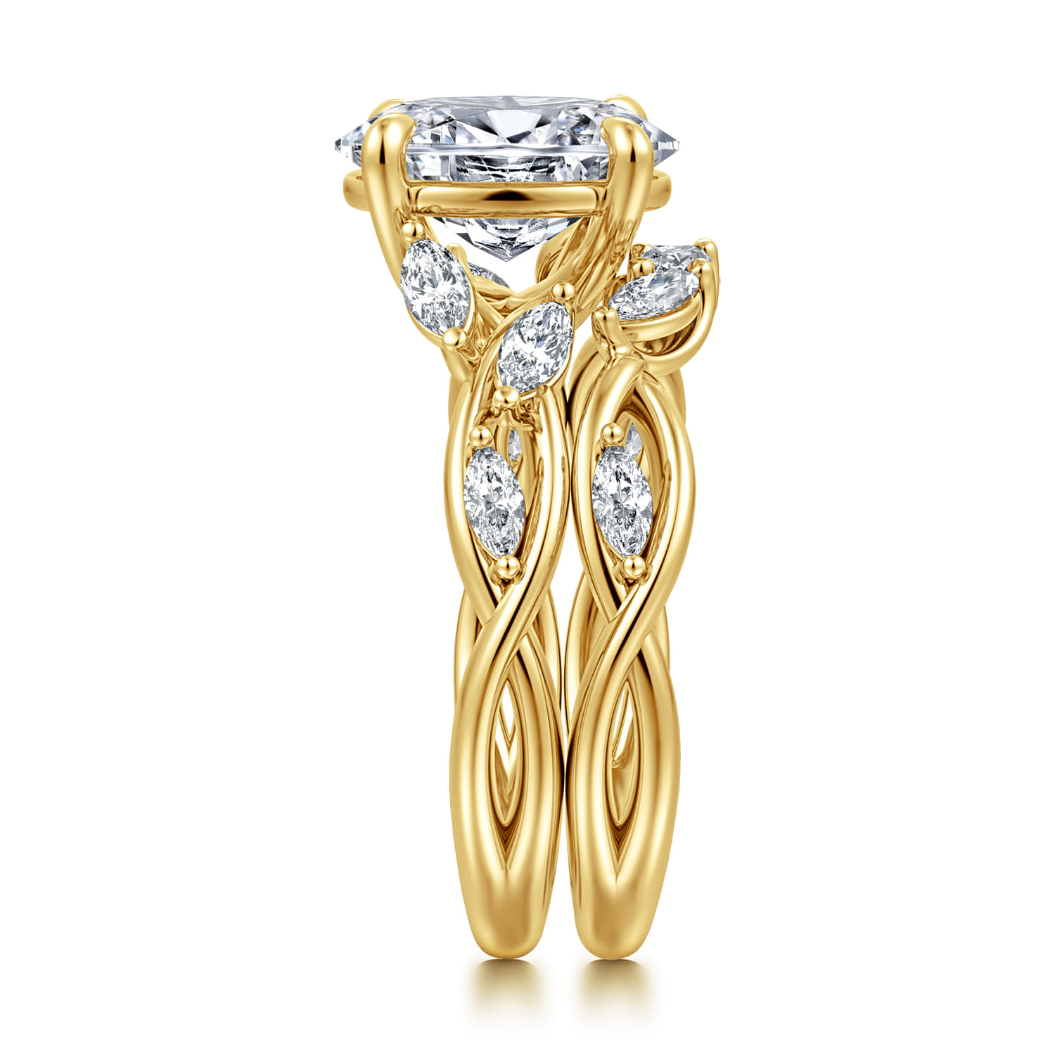 Diamond Matching Wedding Band in 14K Yellow Gold, photograph 5