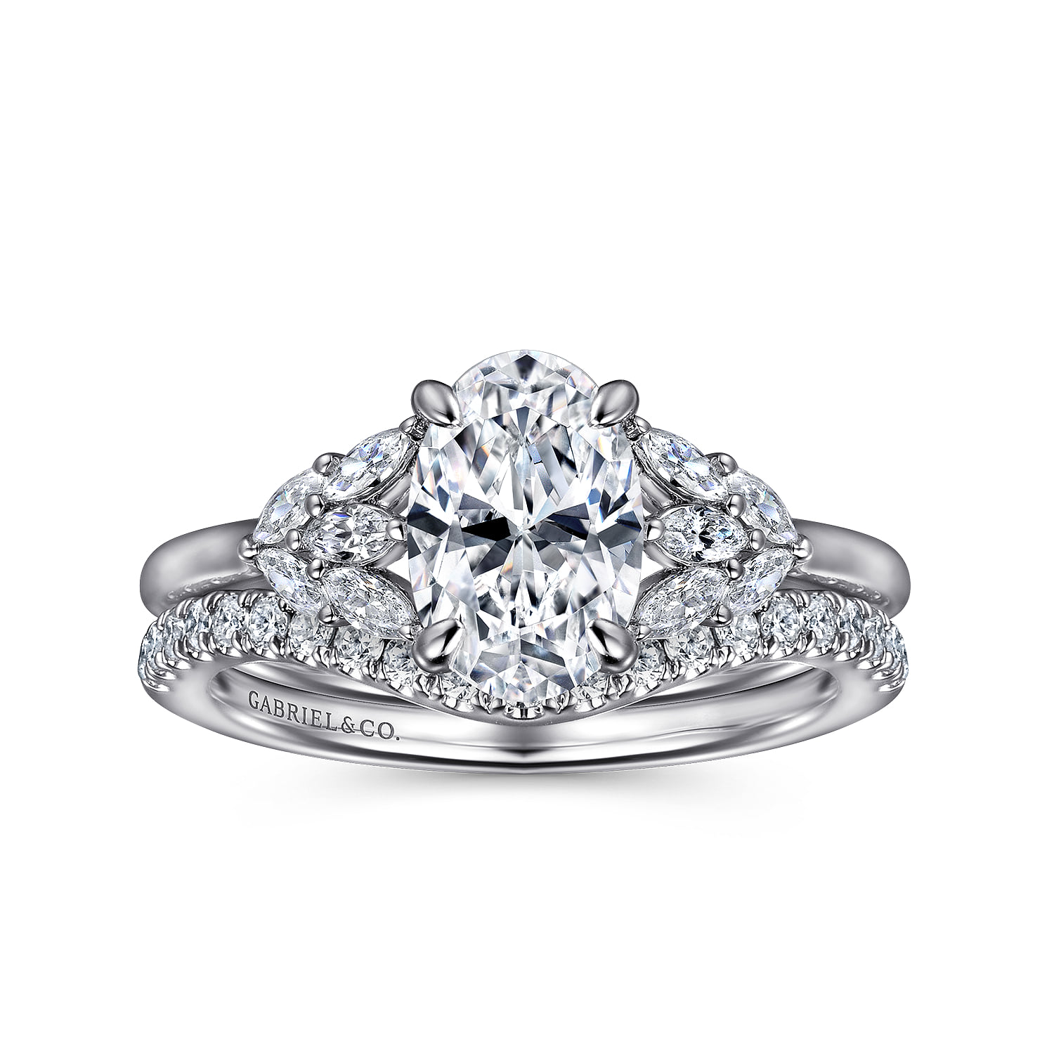 Diamond Matching Wedding Band in 14K White Gold, photograph 4