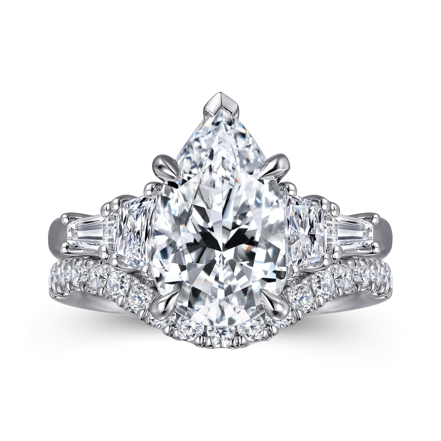 Diamond Matching Wedding Band in 14K White Gold, photograph 4