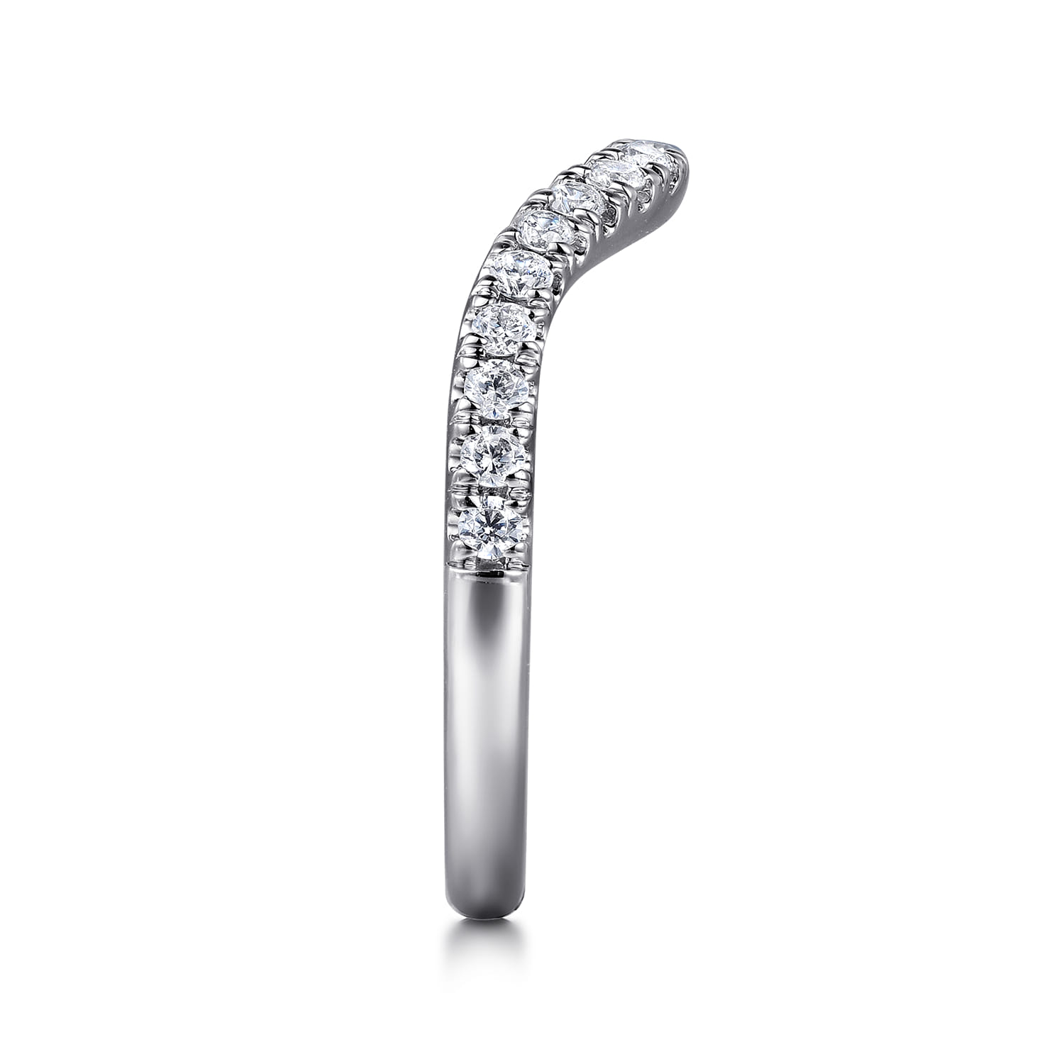 Diamond Matching Wedding Band in 14K White Gold, photograph 5