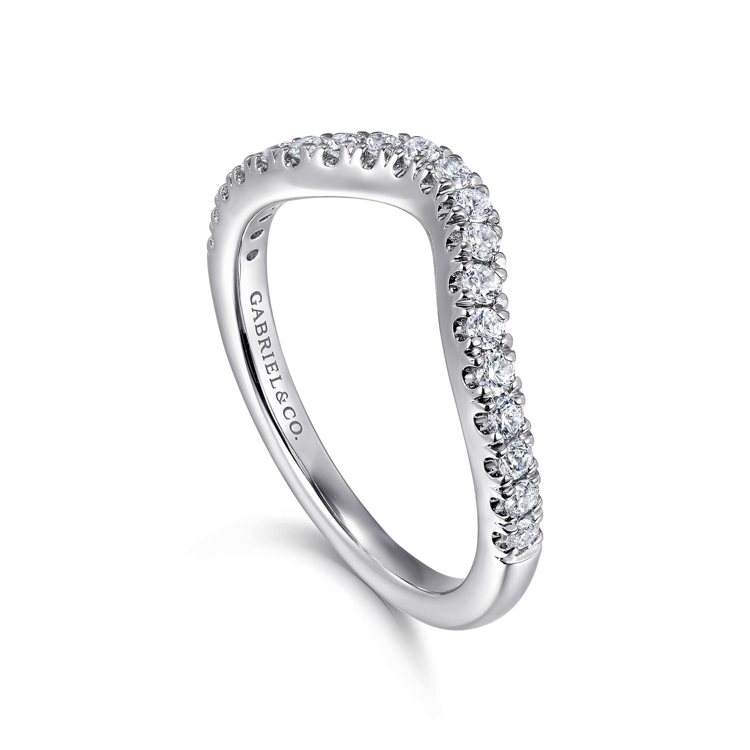 Diamond Matching Wedding Band in 14K White Gold, photograph 3