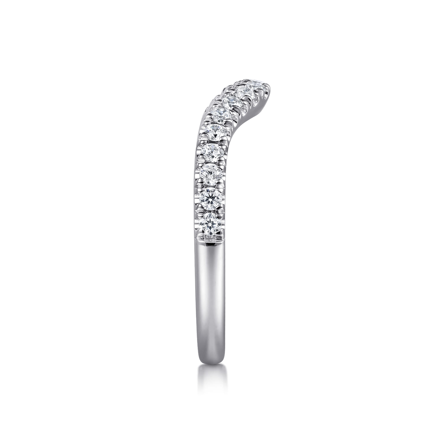 Diamond Matching Wedding Band in 14K White Gold, photograph 5