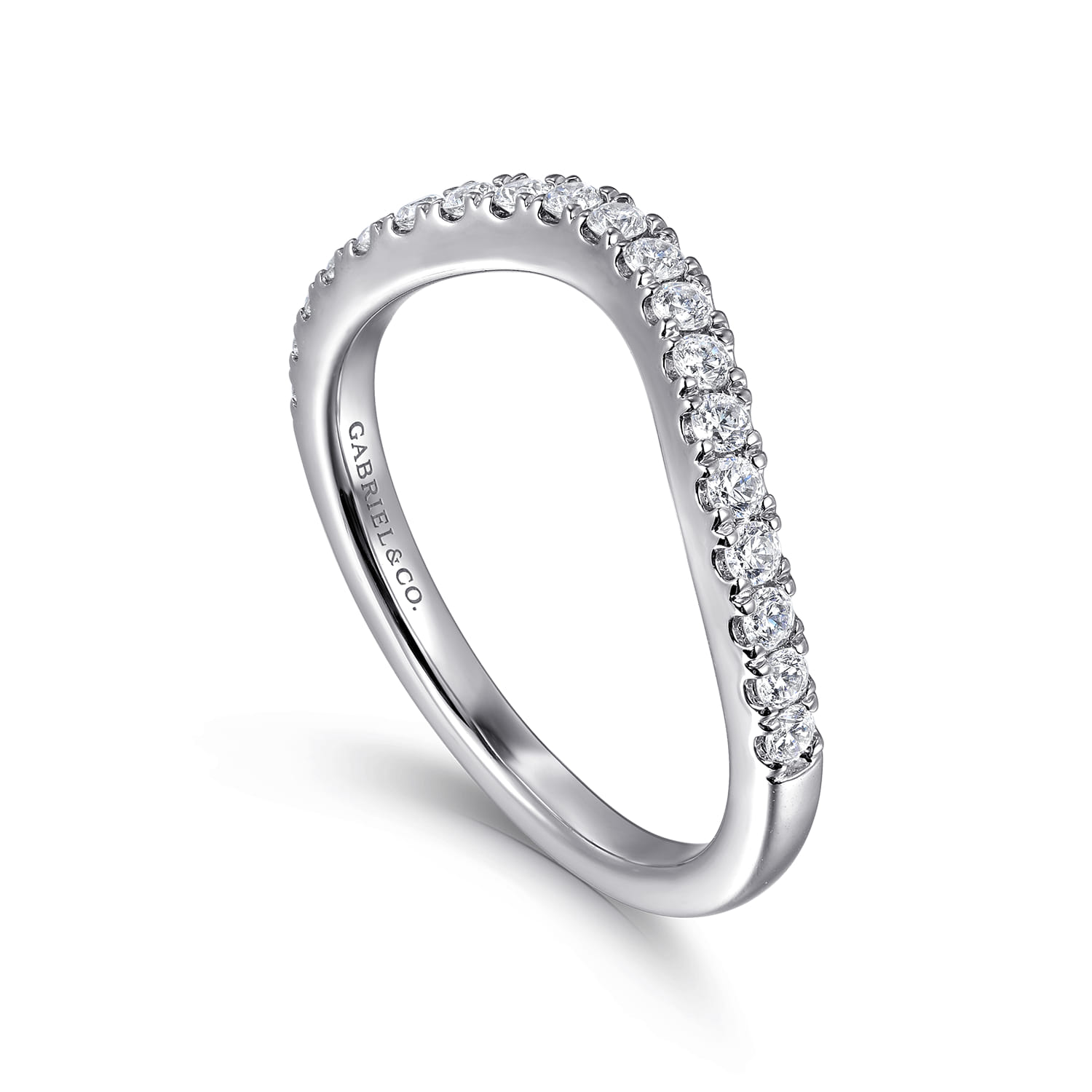 Diamond Matching Wedding Band in 14K White Gold, photograph 3