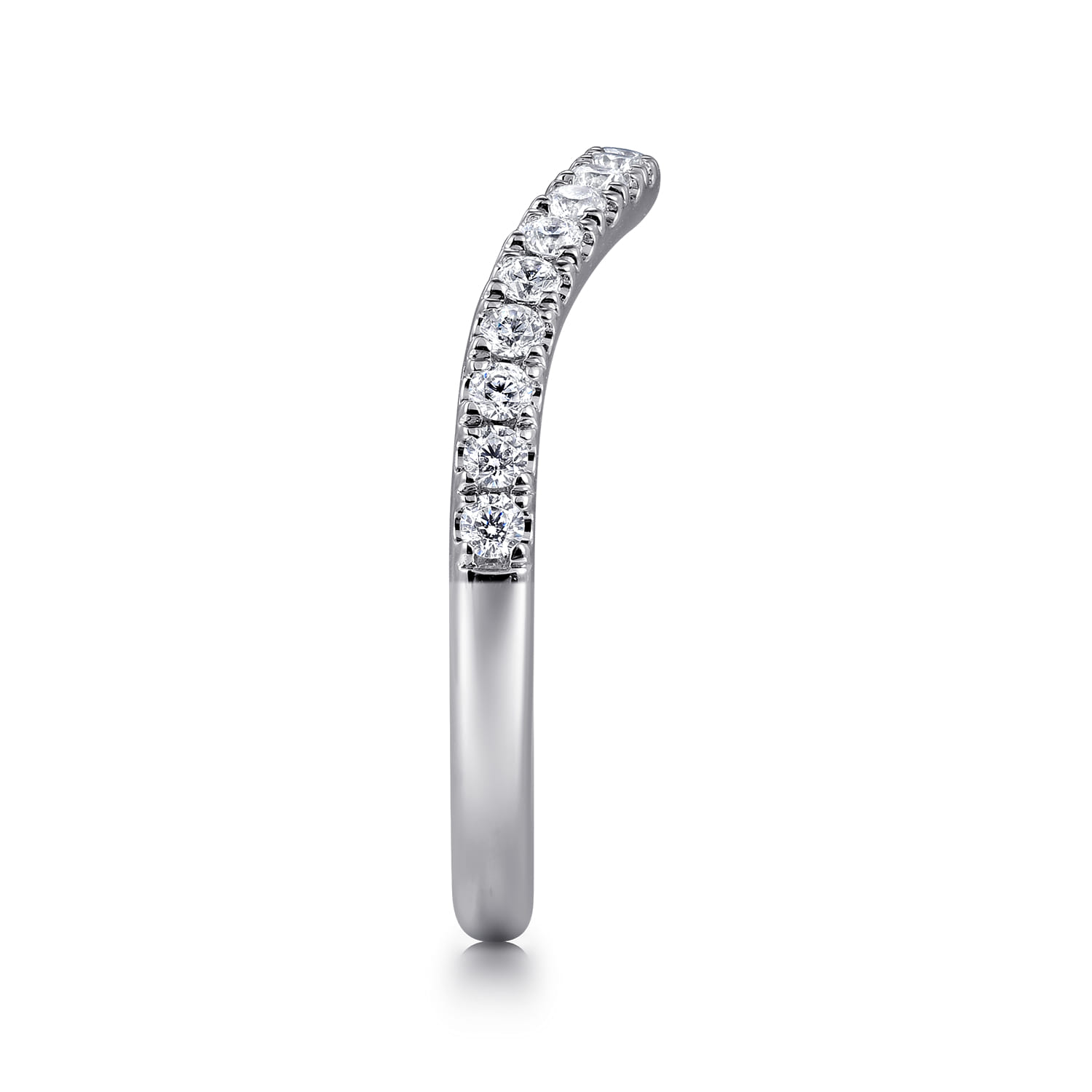 Diamond Matching Wedding Band in 14K White Gold, photograph 5