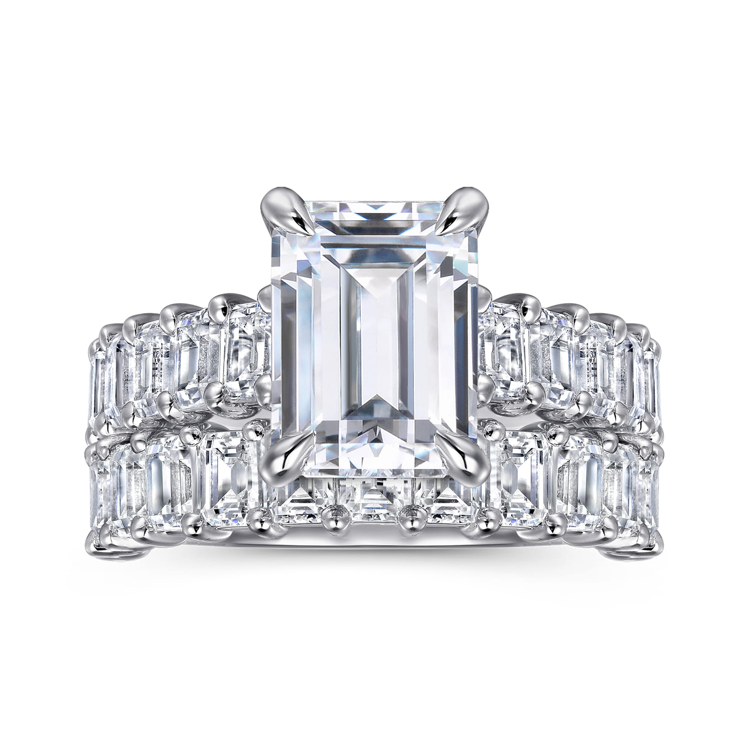 Diamond Matching Wedding Band in 14K White Gold, photograph 4