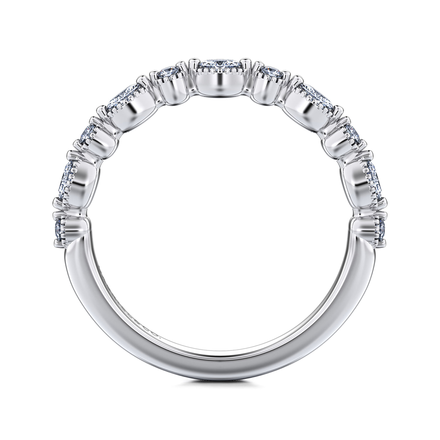 Diamond Wedding Band in 14K White Gold, photograph 2