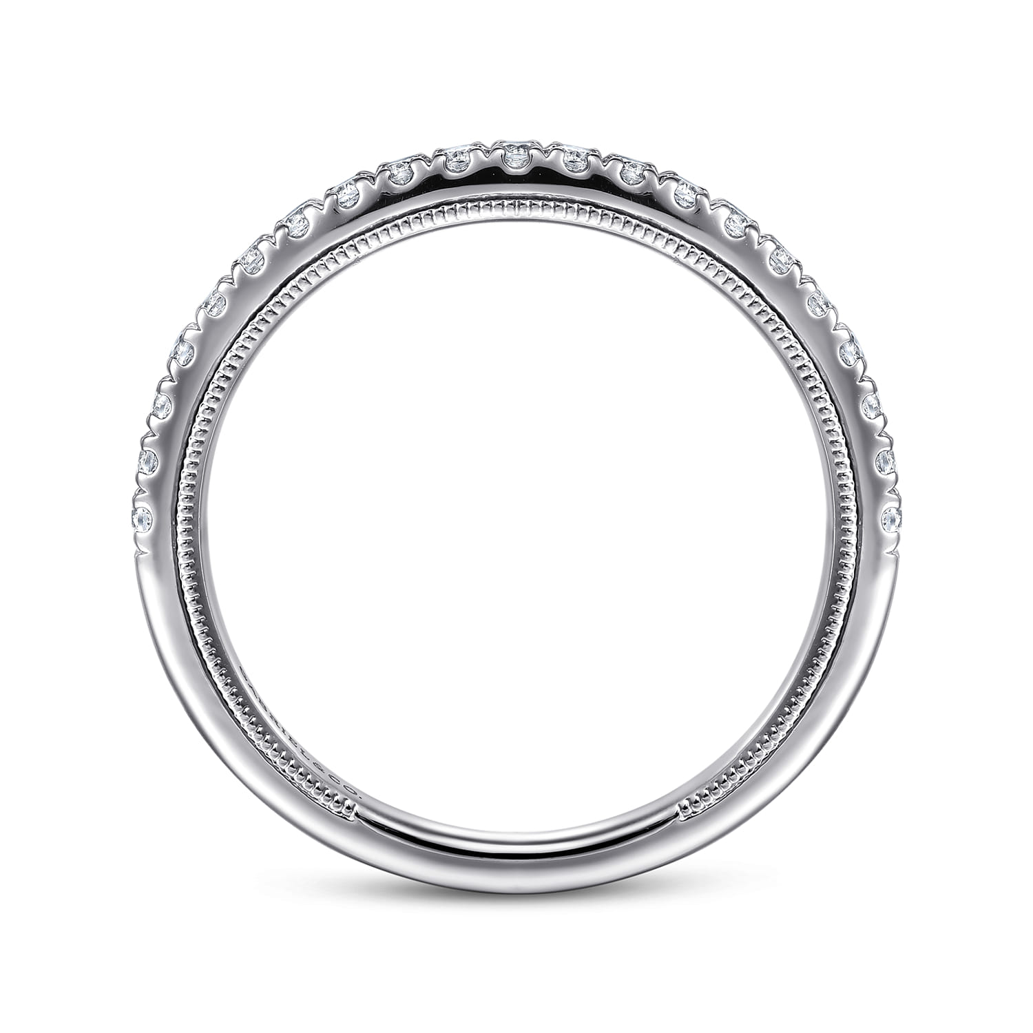 Diamond Matching Wedding Band in 14K White Gold, photograph 2