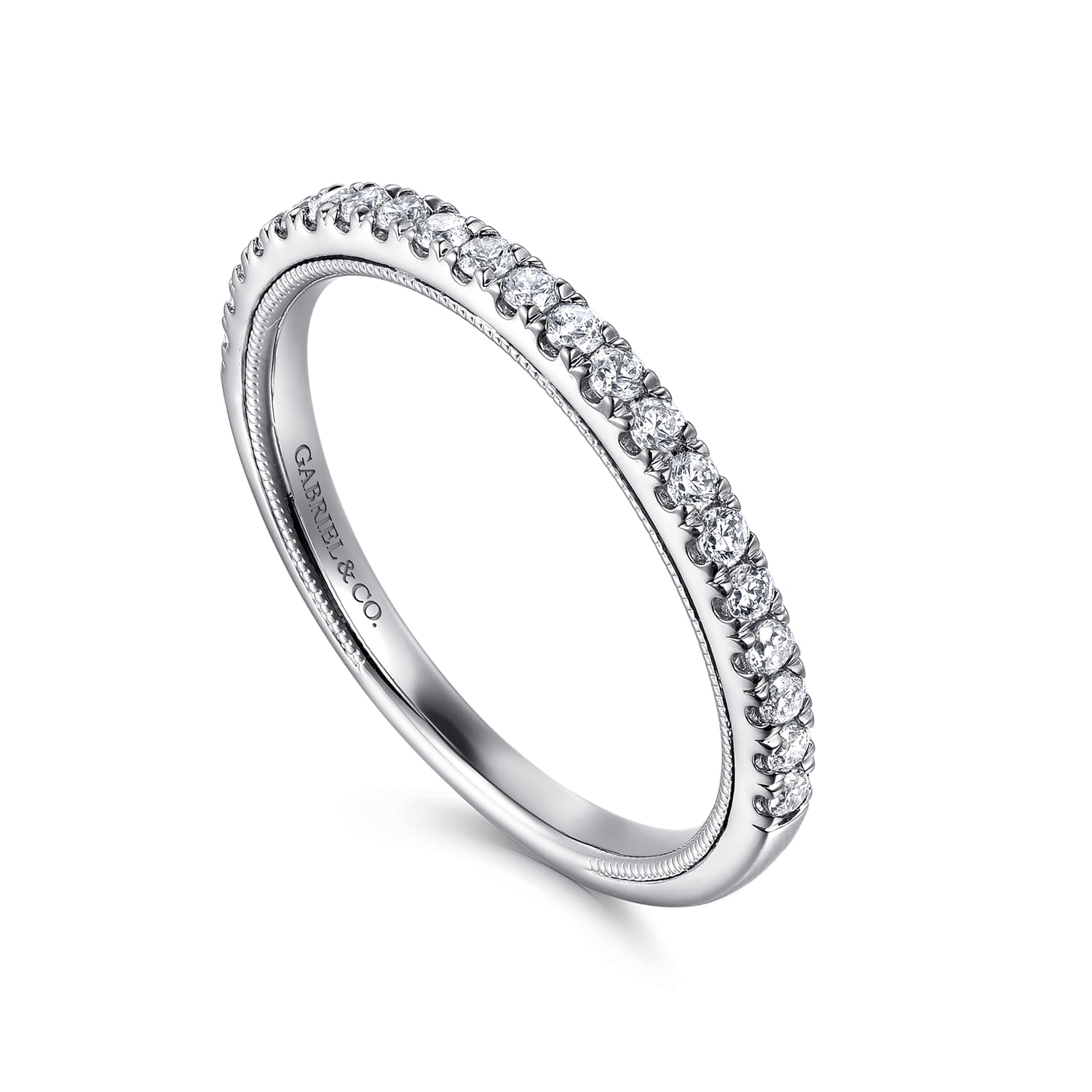 Diamond Matching Wedding Band in 14K White Gold, photograph 3