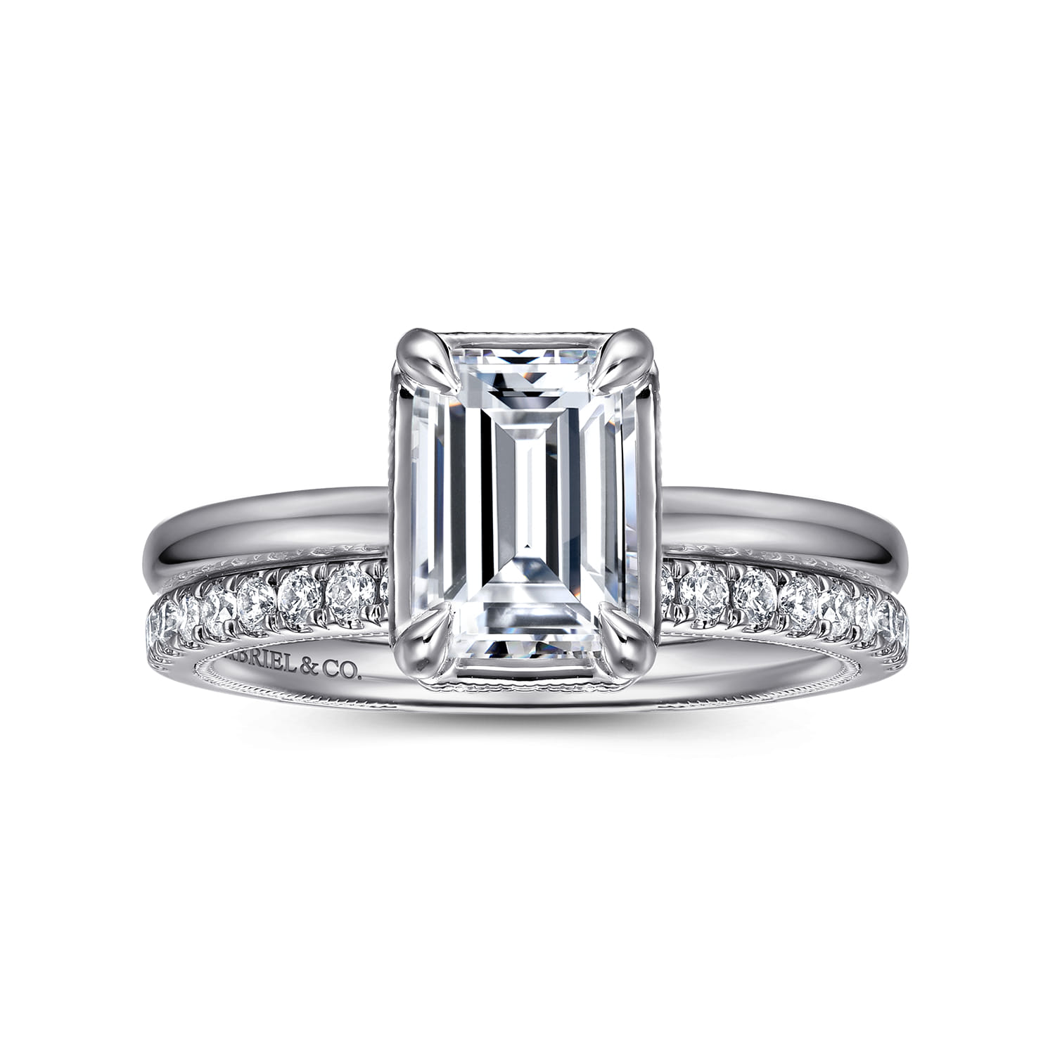 Diamond Matching Wedding Band in 14K White Gold, photograph 4