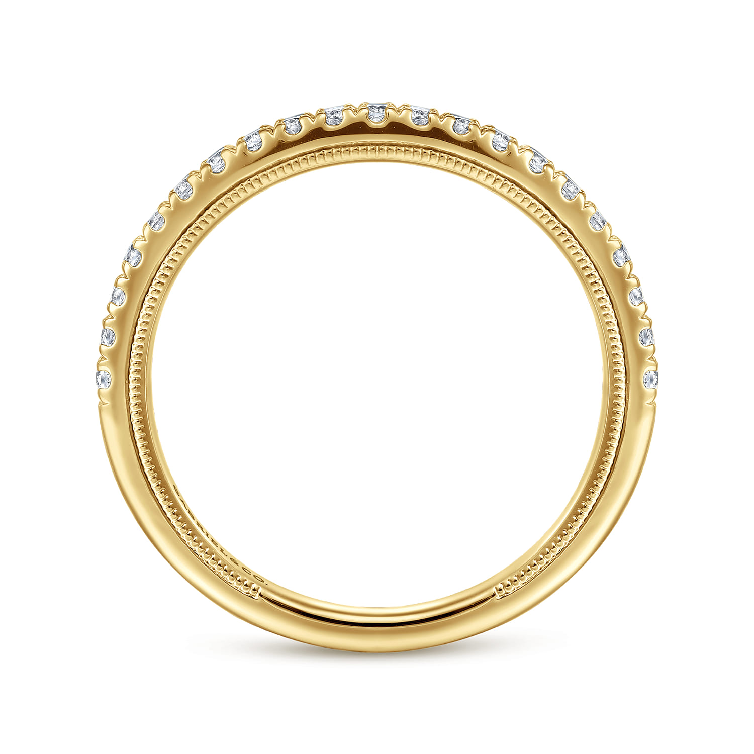 Diamond Wedding Band in 14K Yellow Gold, photograph 2