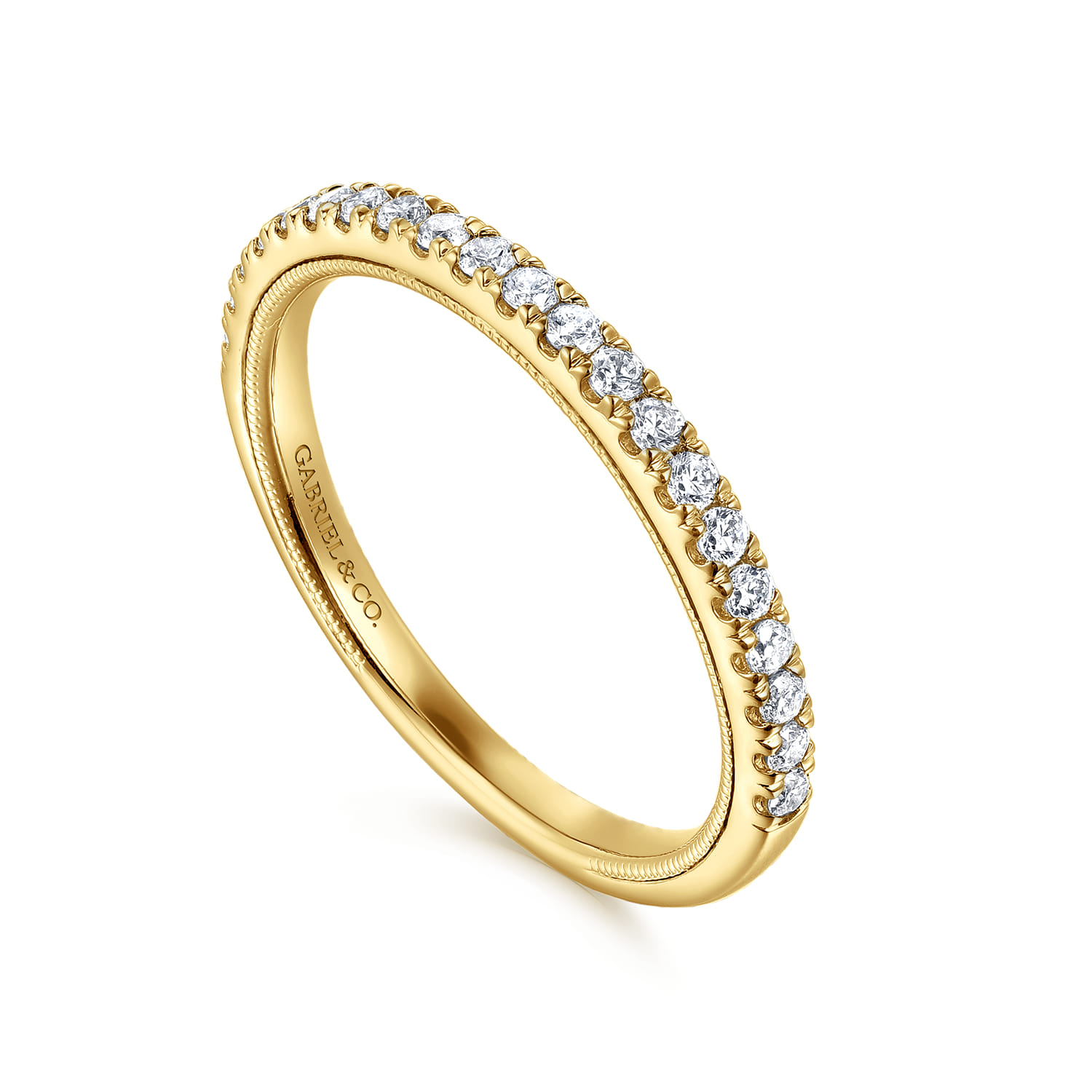 Diamond Wedding Band in 14K Yellow Gold, photograph 3