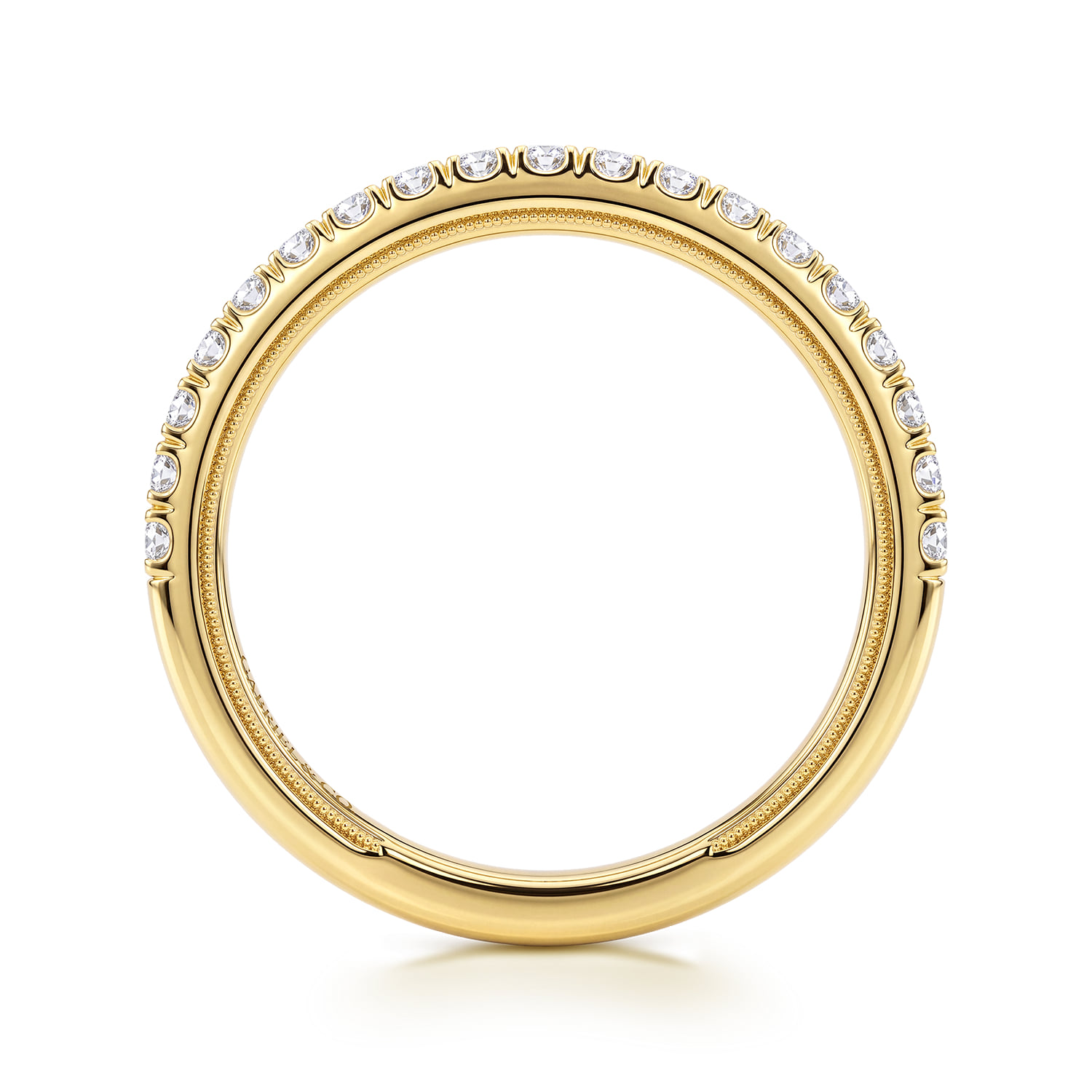 Diamond Matching Wedding Band in 14K Yellow Gold, photograph 2