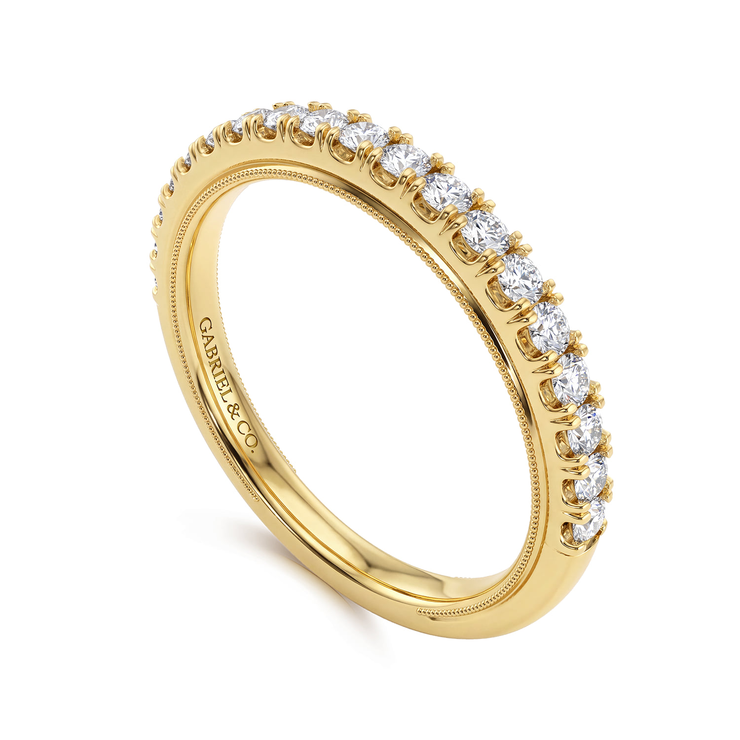 Diamond Matching Wedding Band in 14K Yellow Gold, photograph 3