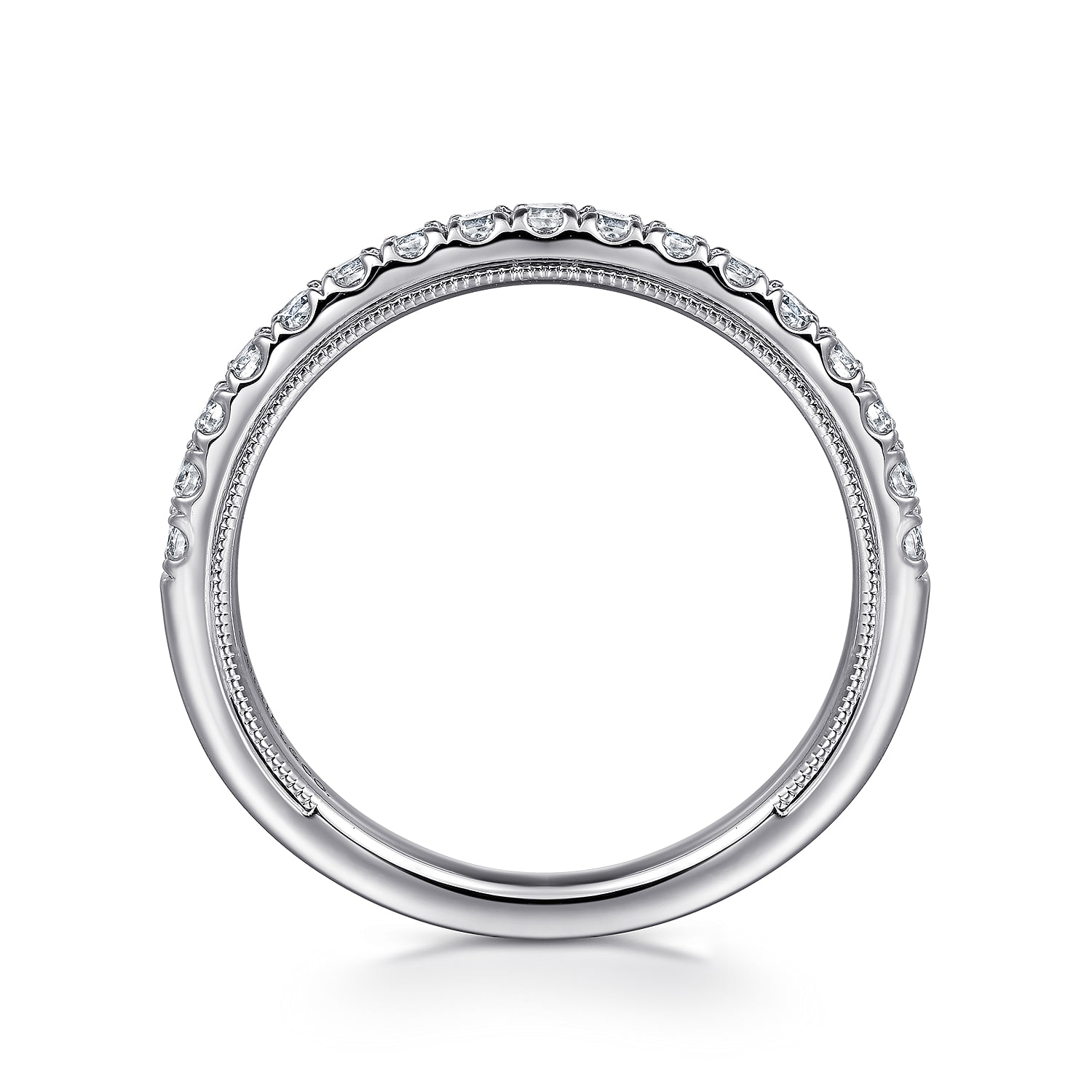 Diamond Wedding Band in 14K White Gold, photograph 2