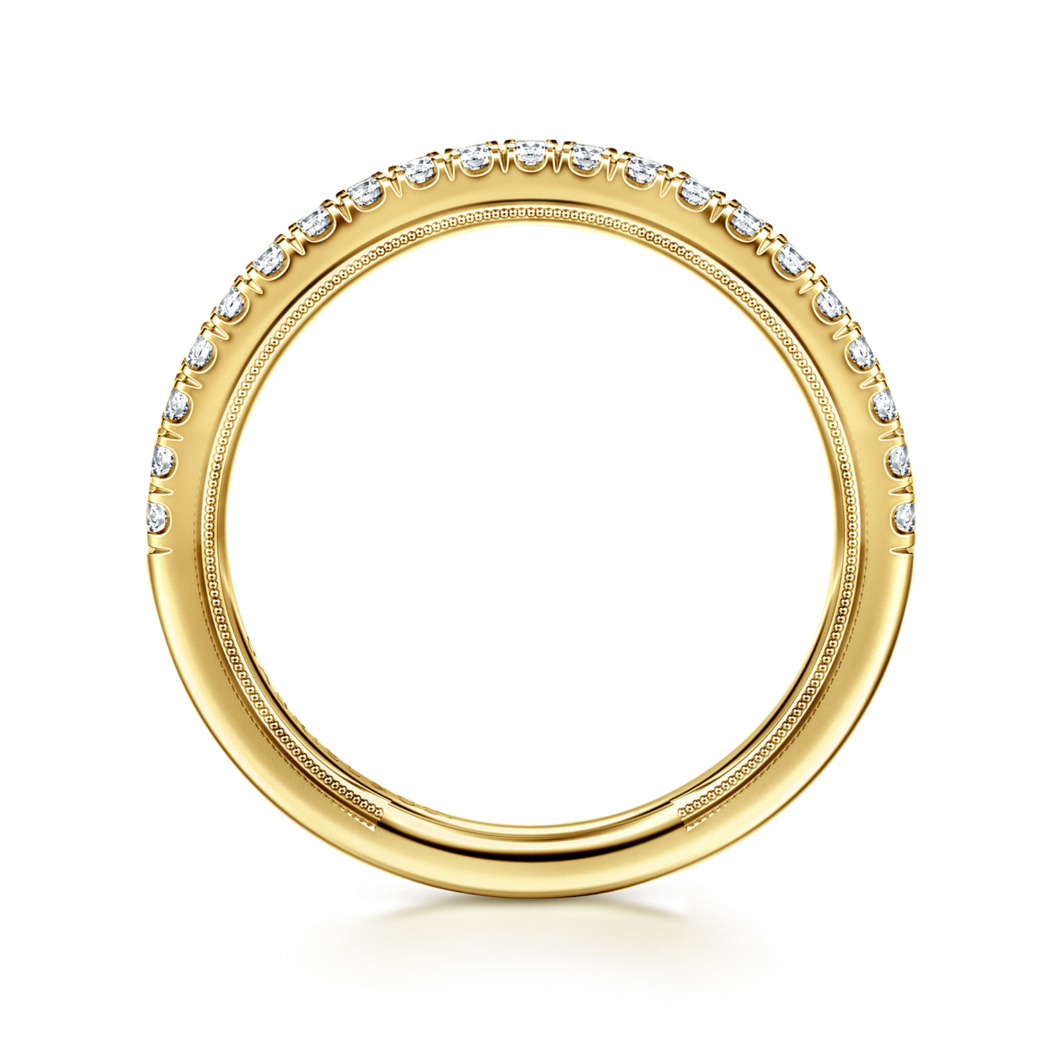 Diamond Wedding Band in 14K Yellow Gold, photograph 2
