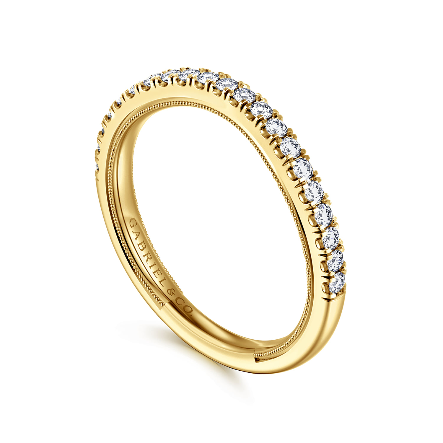 Diamond Wedding Band in 14K Yellow Gold, photograph 3