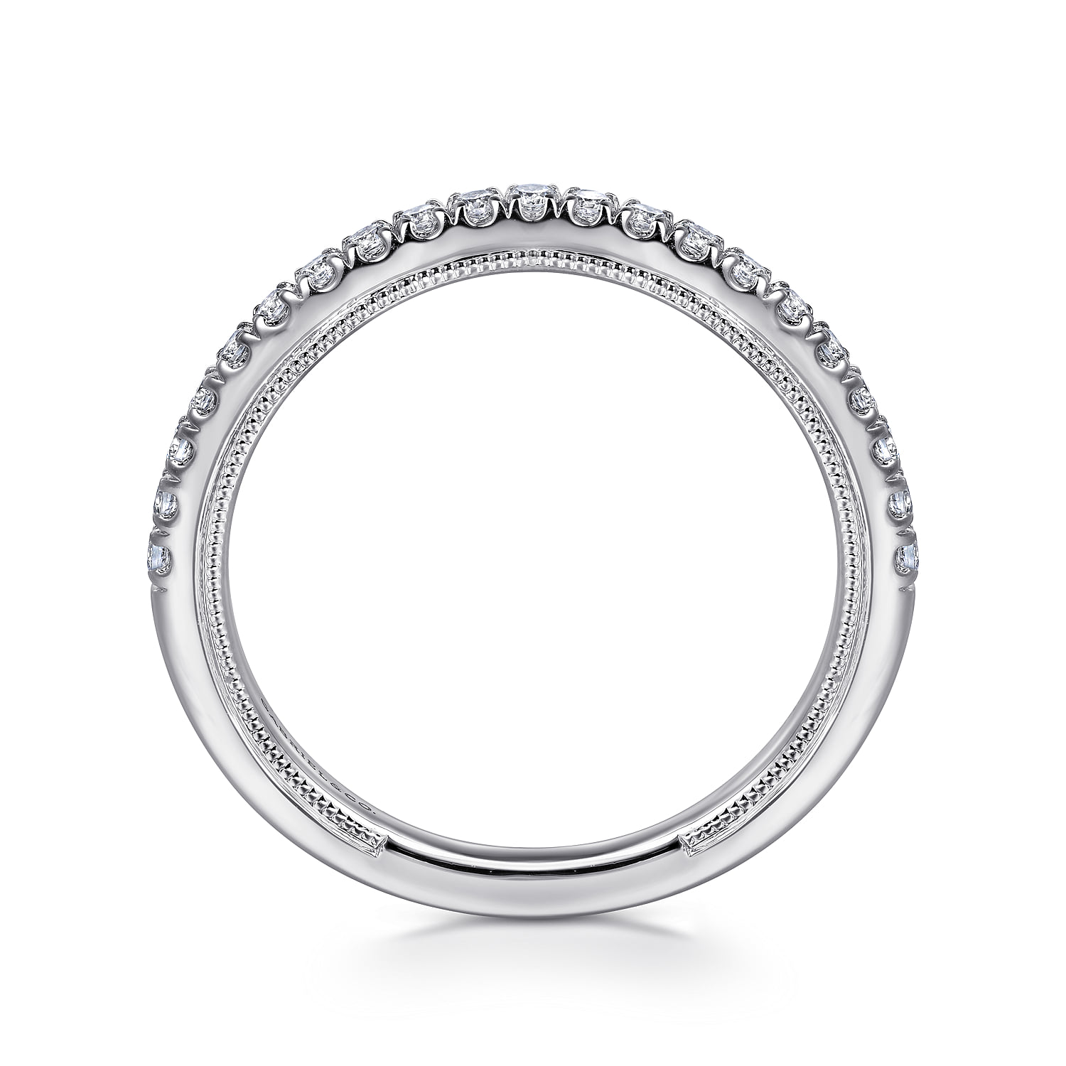 Diamond Wedding Band in 14K White Gold, photograph 2