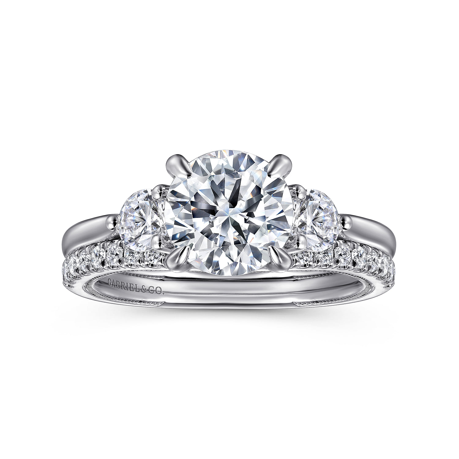 Diamond Wedding Band in 14K White Gold, photograph 4