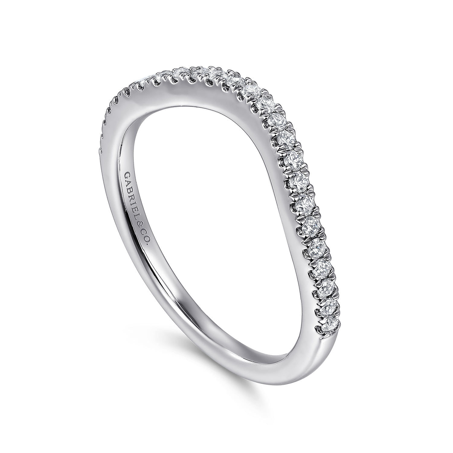Diamond Matching Wedding Band in 14K White Gold, photograph 3