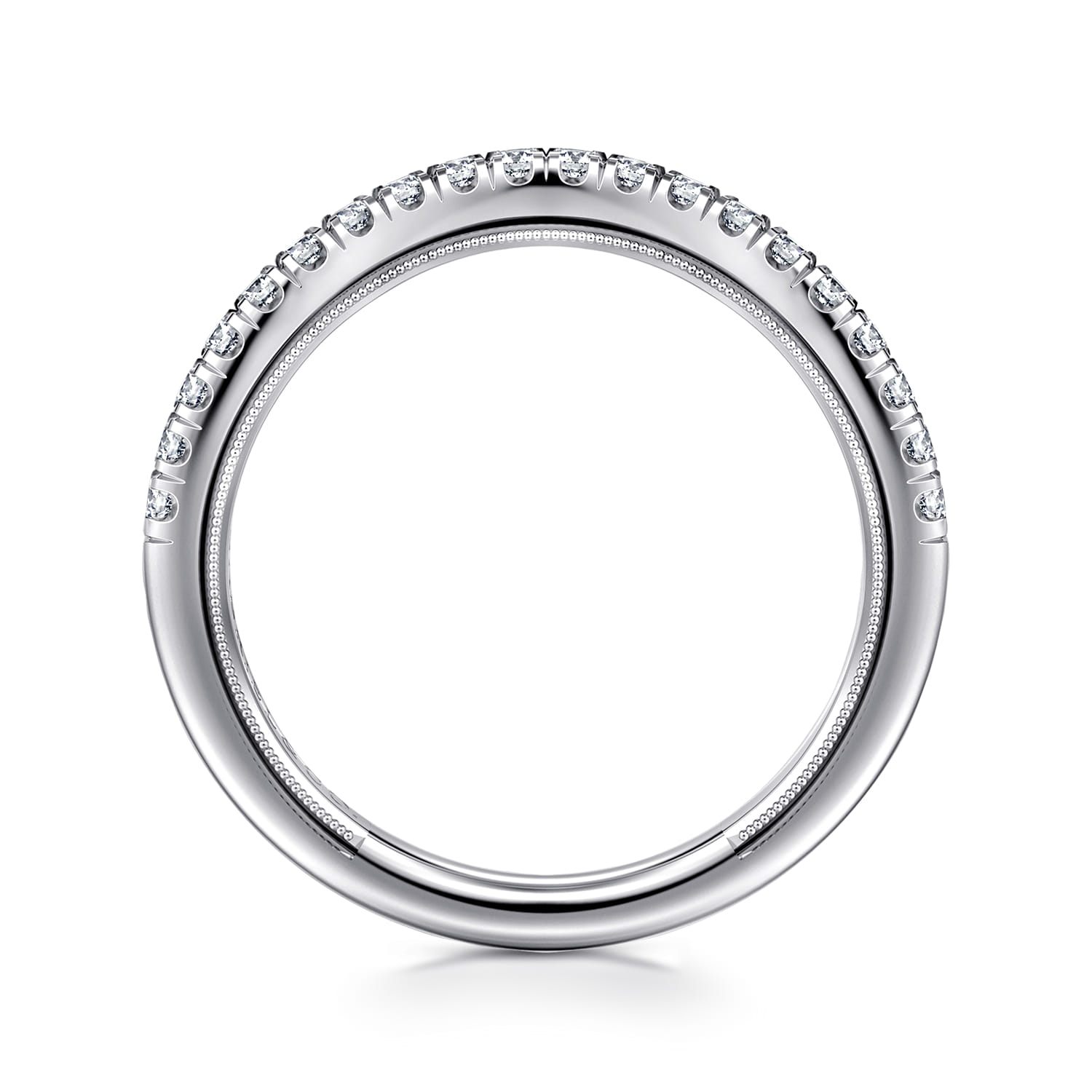 Diamond Matching Wedding Band in 14K White Gold, photograph 2