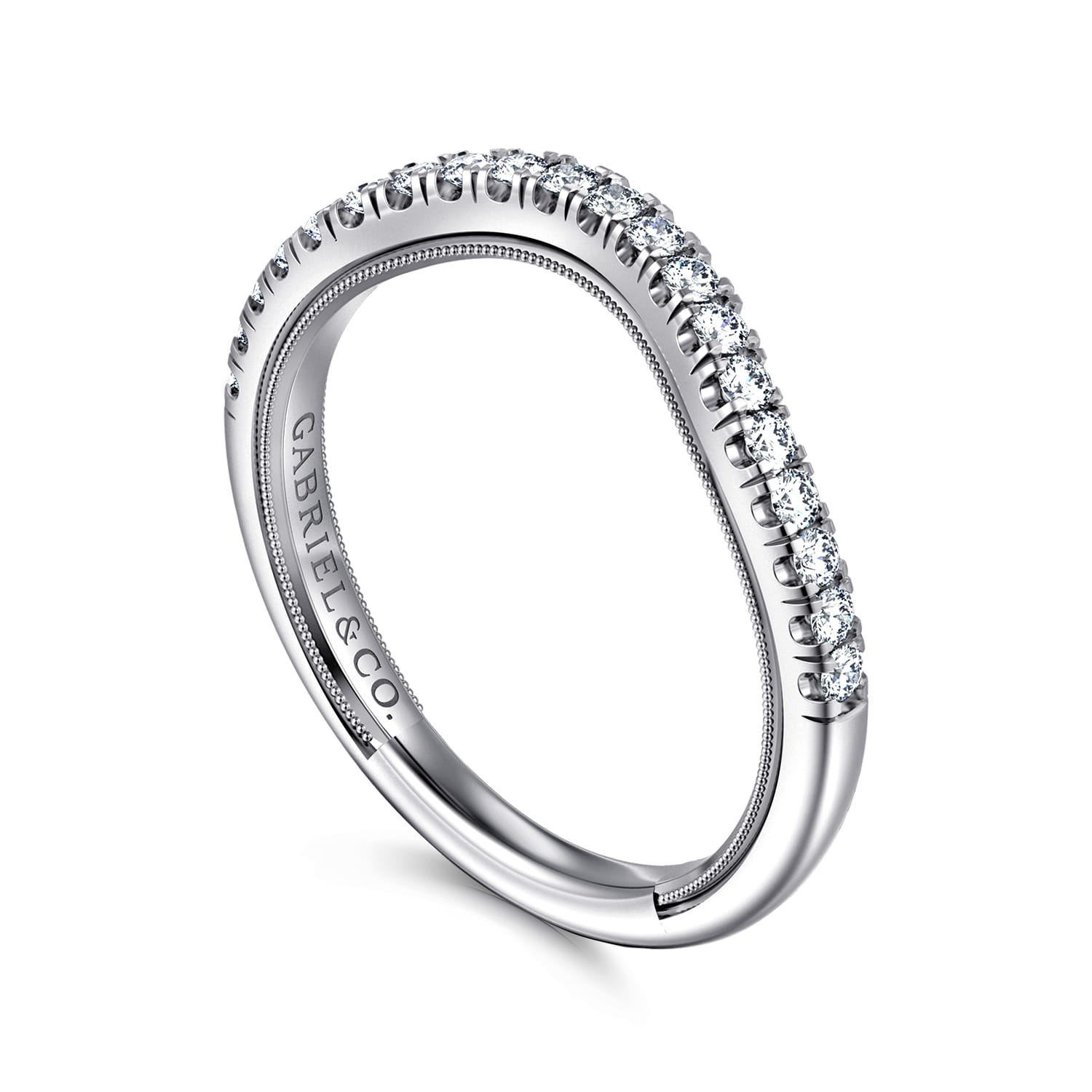 Diamond Matching Wedding Band in 14K White Gold, photograph 3