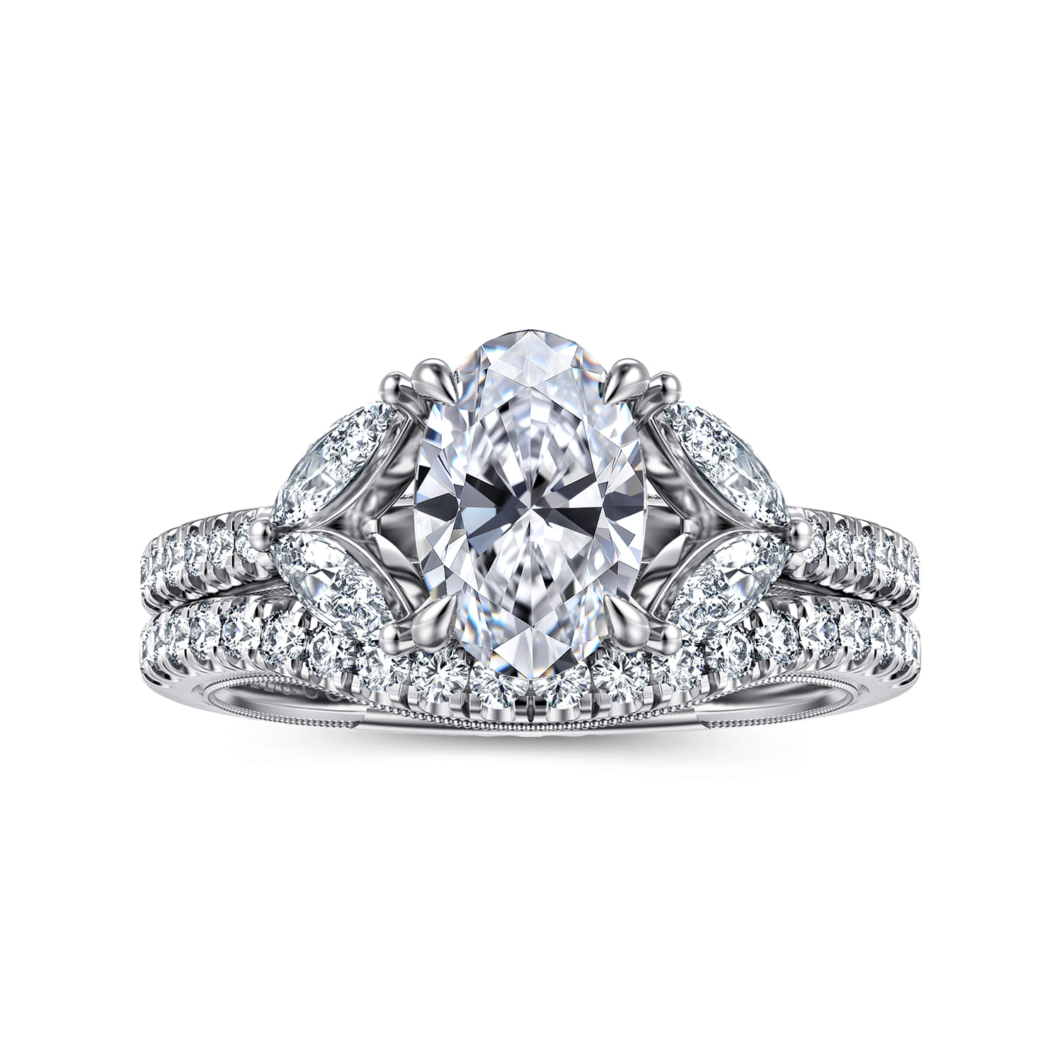 Diamond Matching Wedding Band in 14K White Gold, photograph 4