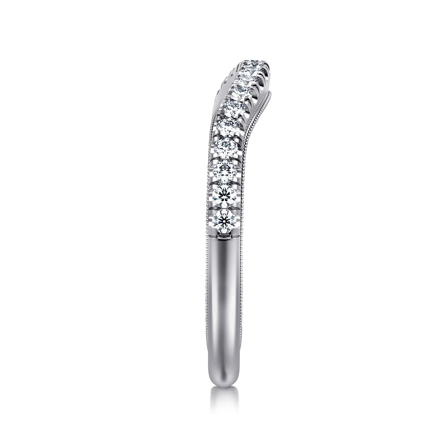 Diamond Matching Wedding Band in 14K White Gold, photograph 5