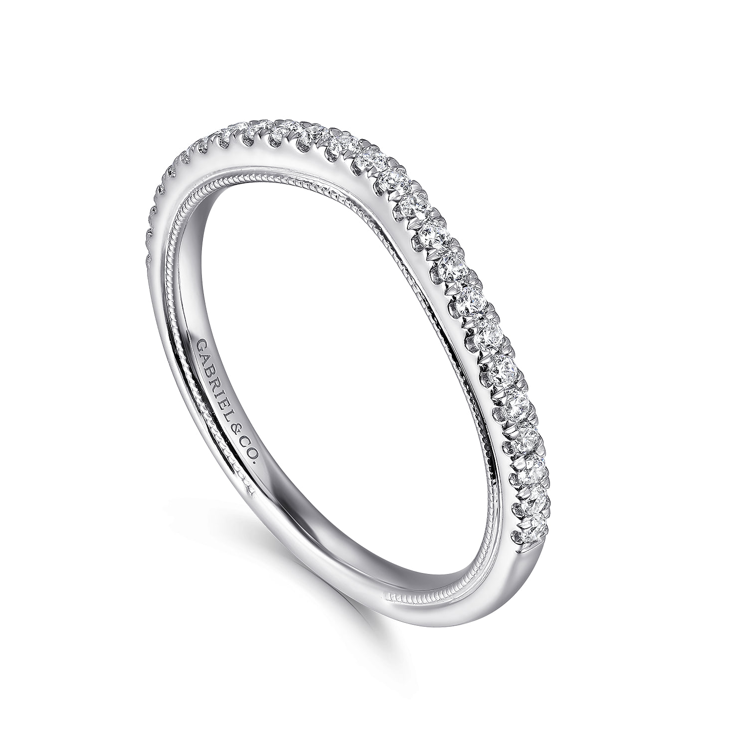 Diamond Matching Wedding Band in 14K White Gold, photograph 3