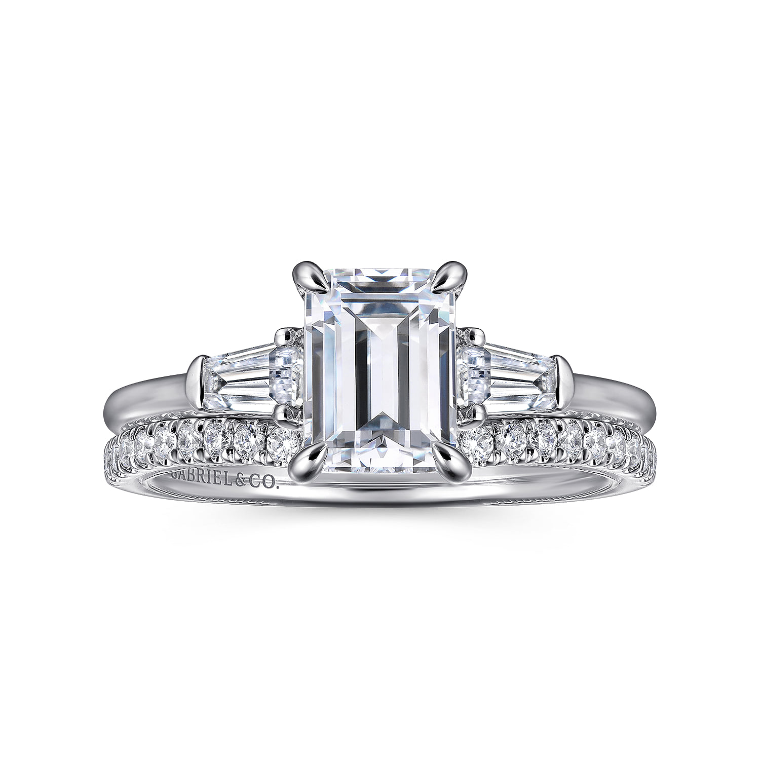 Diamond Matching Wedding Band in 14K White Gold, photograph 4