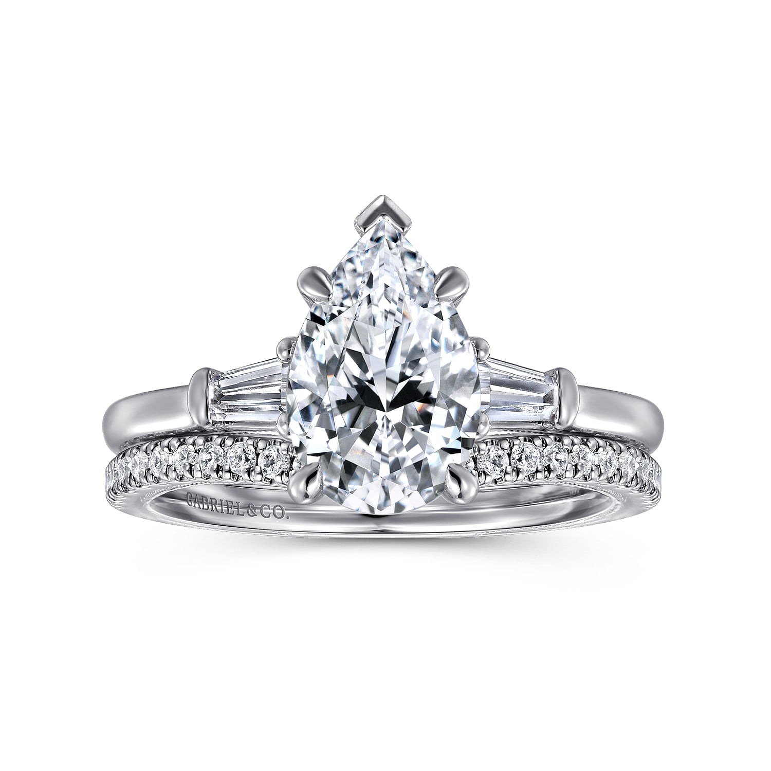 Diamond Matching Wedding Band in 14K White Gold, photograph 4
