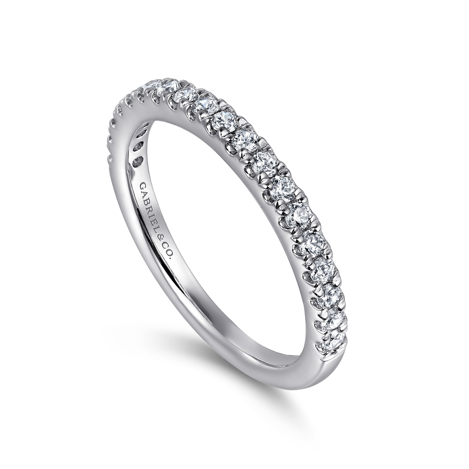 Diamond Matching Wedding Band in 14K White Gold, photograph 3