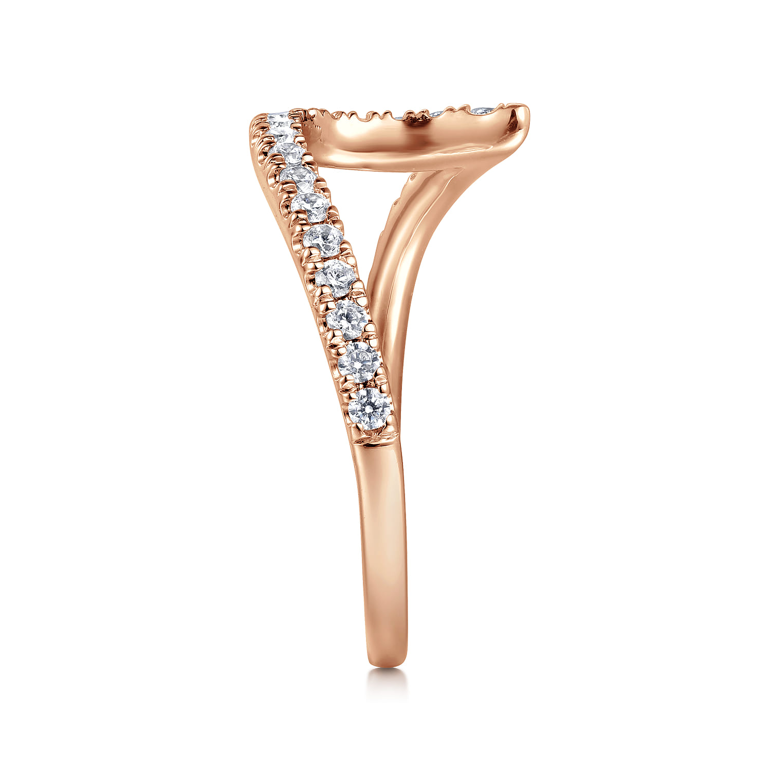 Diamond Wedding Band in 14K Rose Gold, photograph 5