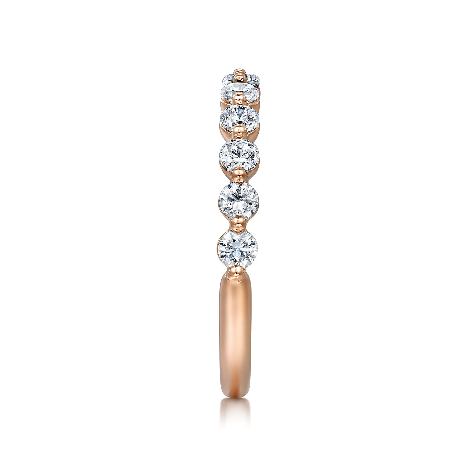 Matching Diamond Wedding Band in 14K Rose Gold, photograph 5