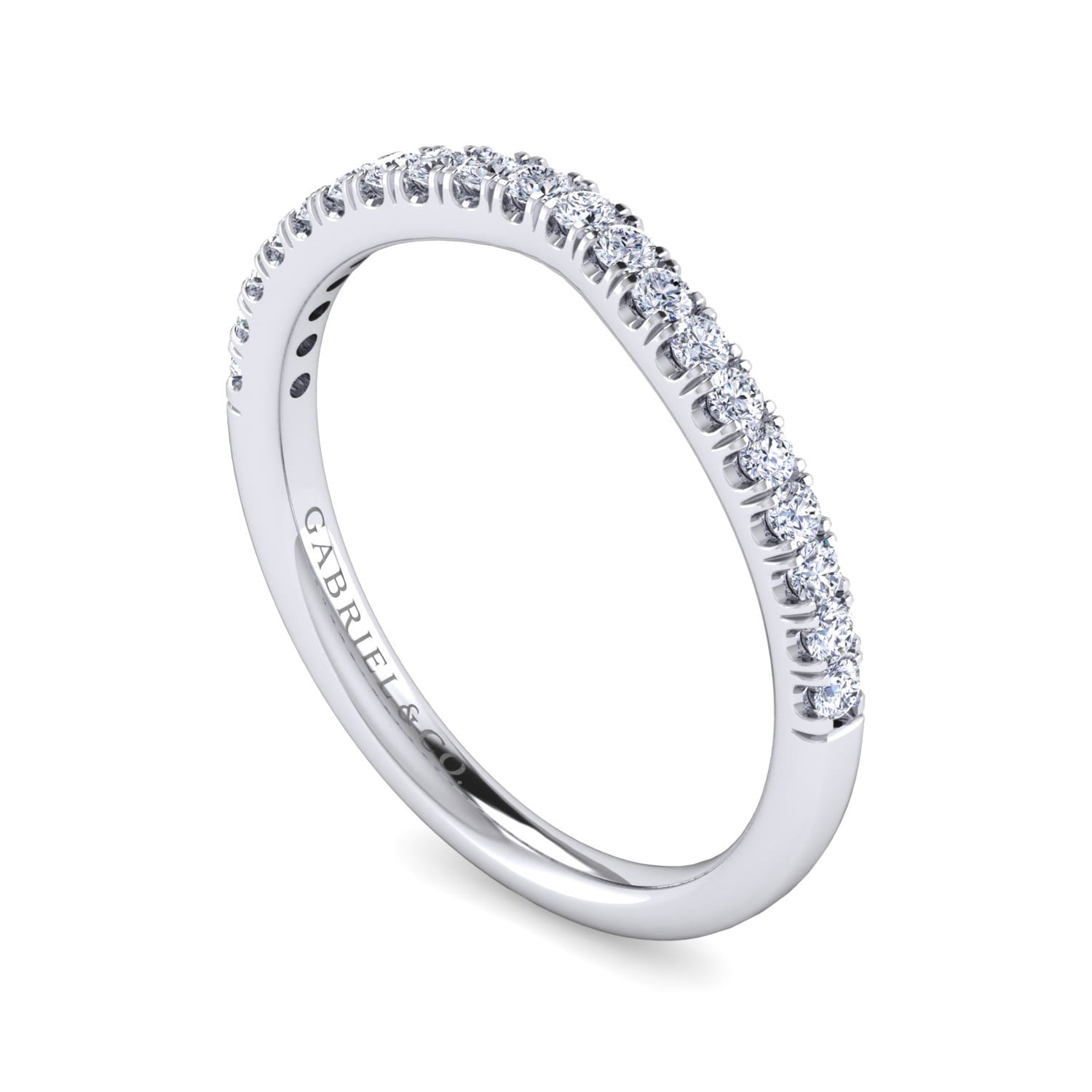 Diamond Matching Wedding Band in 14K White Gold, photograph 3