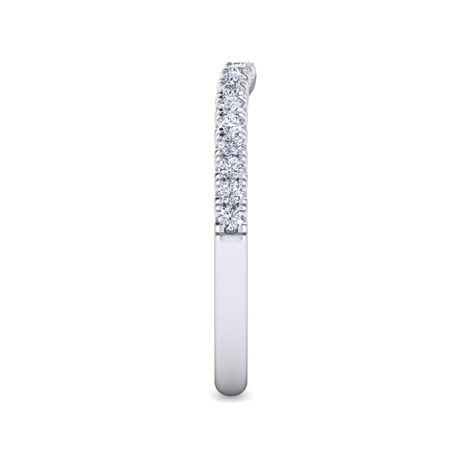 Diamond Matching Wedding Band in 14K White Gold, photograph 4