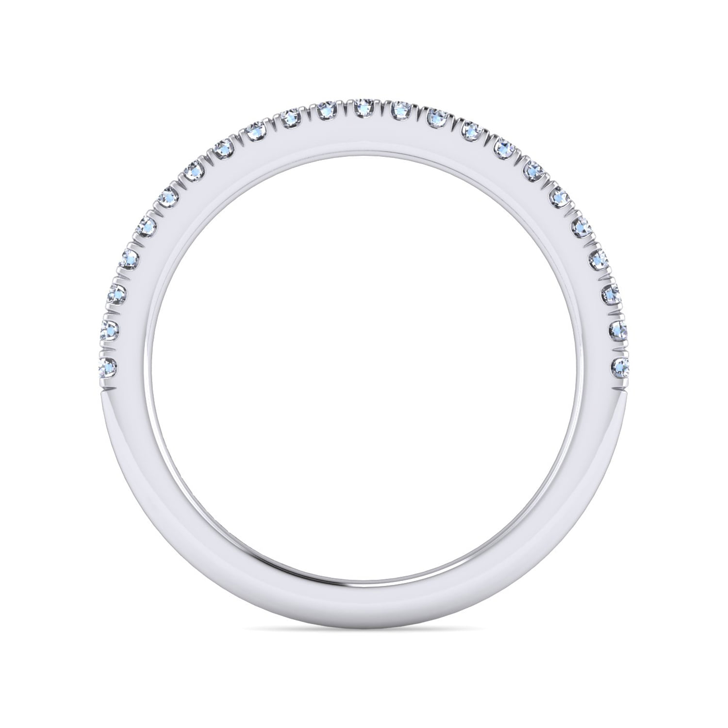 Diamond Wedding Band in 14K White Gold, photograph 2