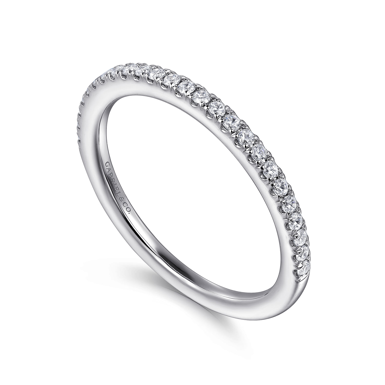 Diamond Matching Wedding Band in 14K White Gold, photograph 3